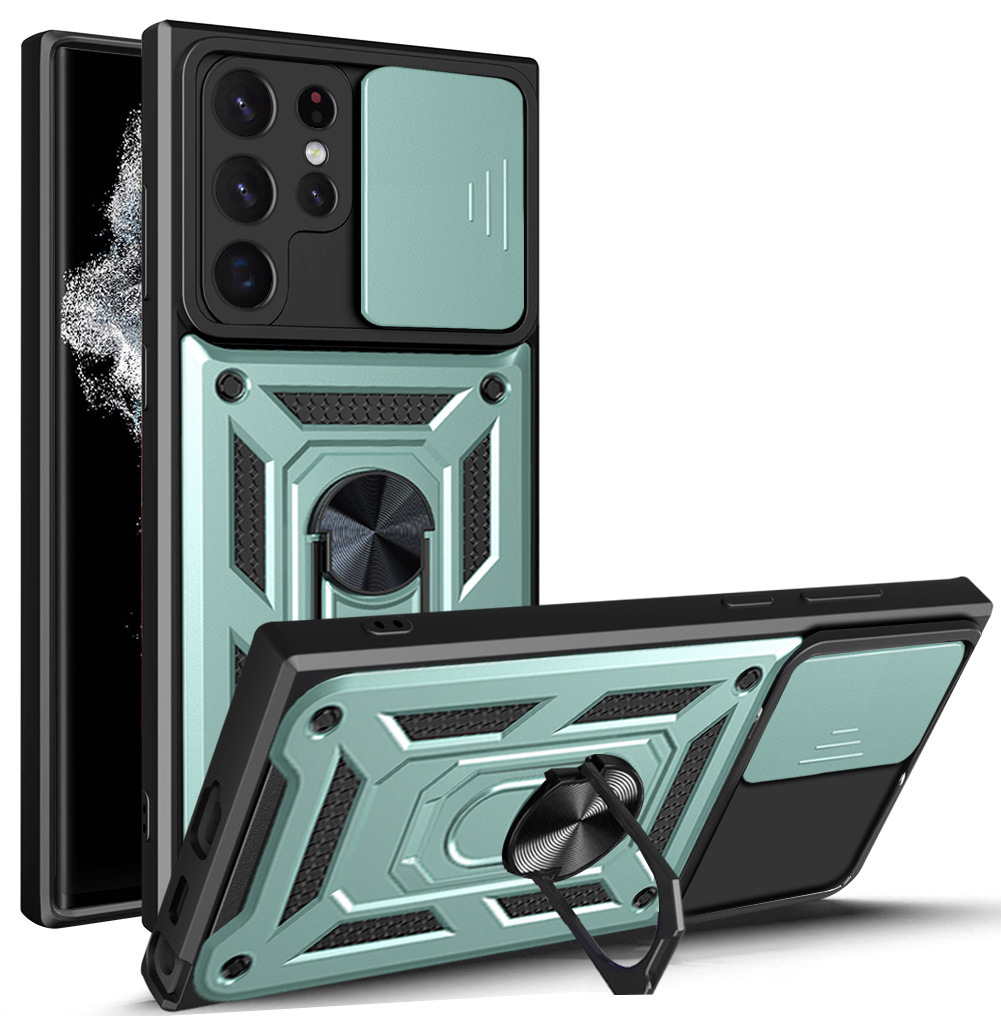 Compatible with Samsung S26/25 Ultra phone case A57 with sliding window, S24 magnetic ring holder, A37 protective case