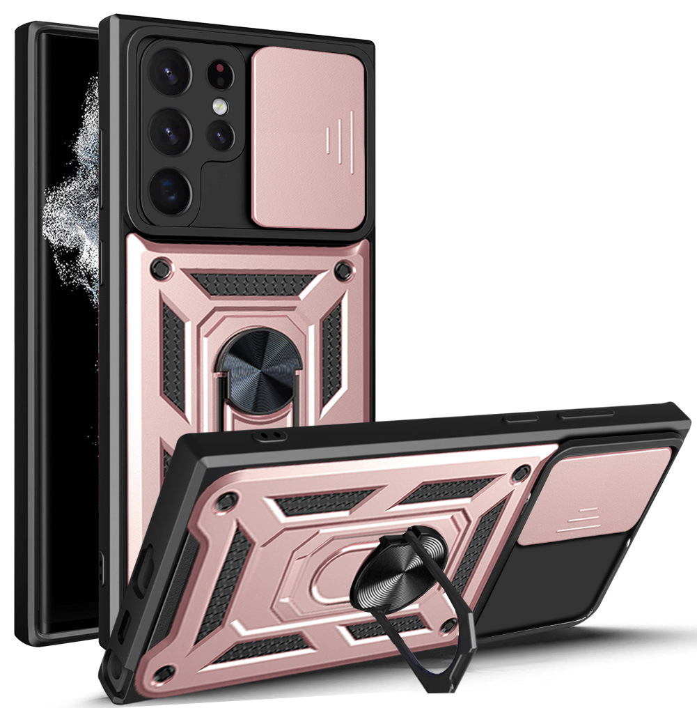Compatible with Samsung S26/25 Ultra phone case A57 with sliding window, S24 magnetic ring holder, A37 protective case