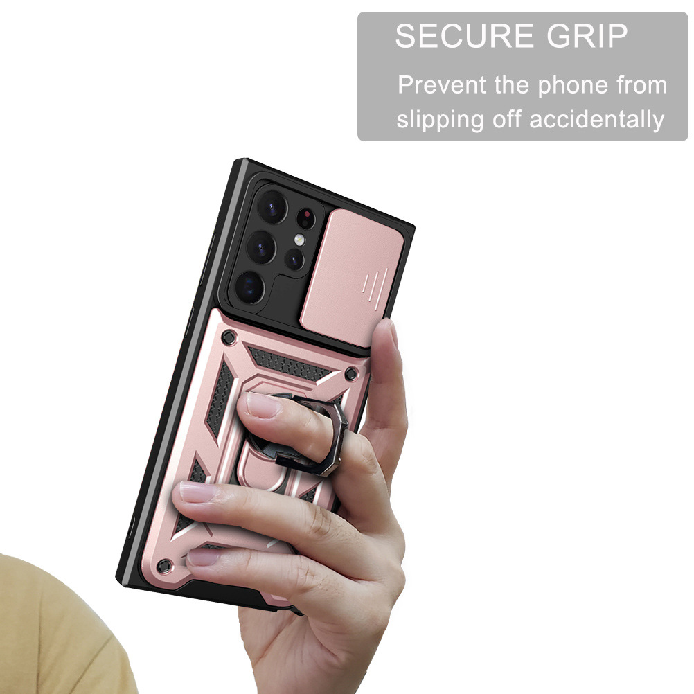 Compatible with Samsung S26/25 Ultra phone case A57 with sliding window, S24 magnetic ring holder, A37 protective case