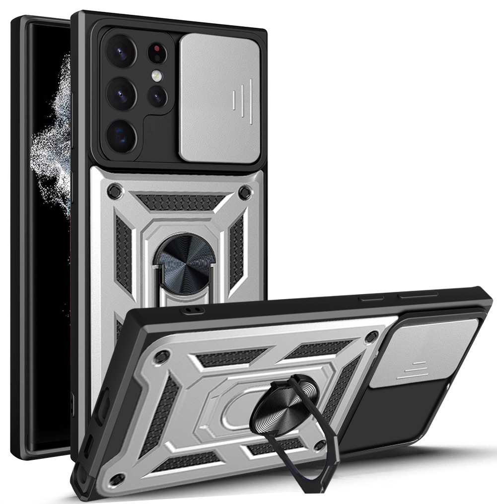 Compatible with Samsung S26/25 Ultra phone case A57 with sliding window, S24 magnetic ring holder, A37 protective case