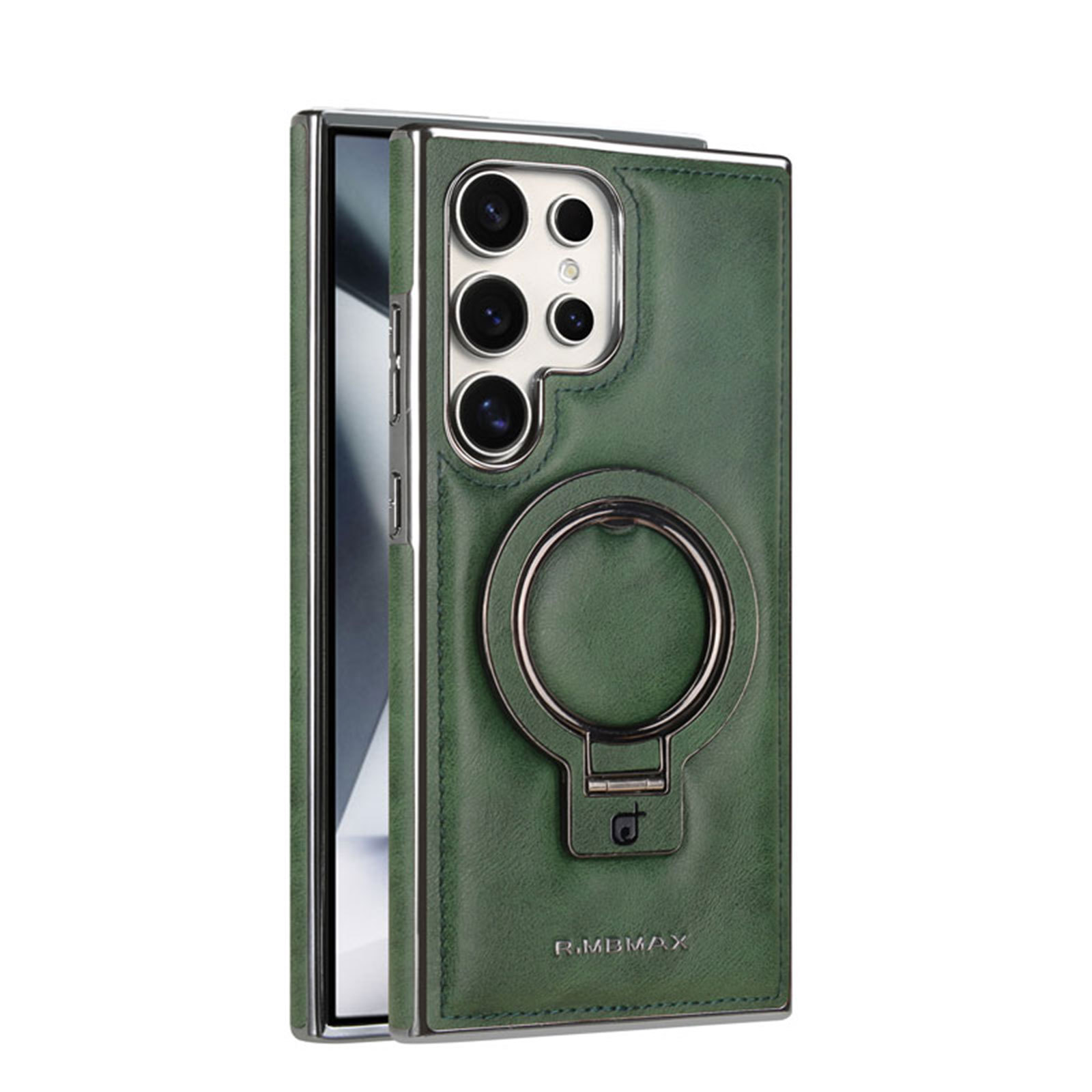 Compatible with Samsung S26/25 Ultra phone case, S24p leather wireless charging ring holder, S23 drop protection case