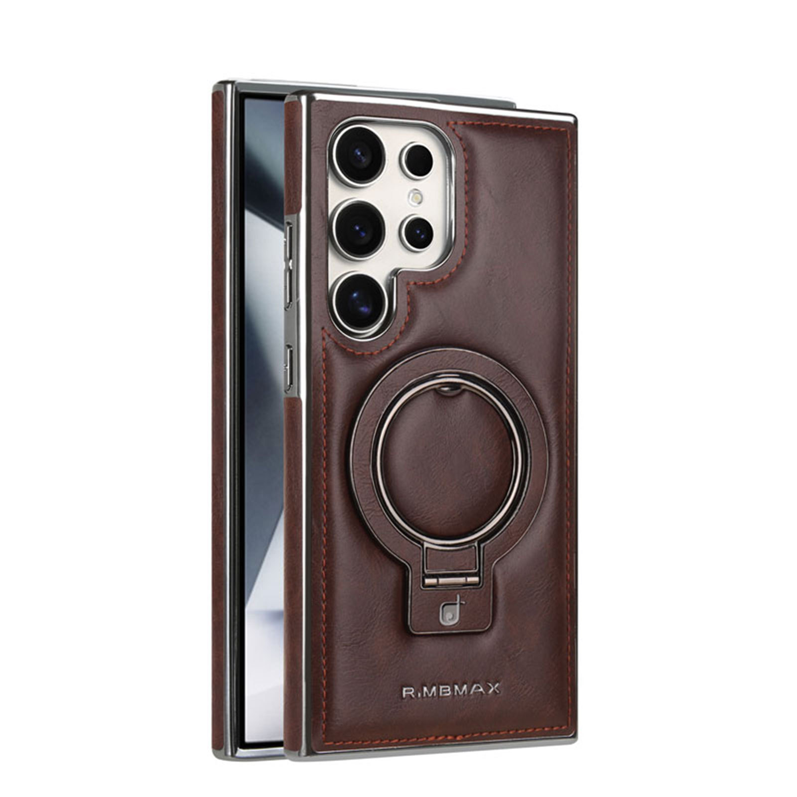 Compatible with Samsung S26/25 Ultra phone case, S24p leather wireless charging ring holder, S23 drop protection case