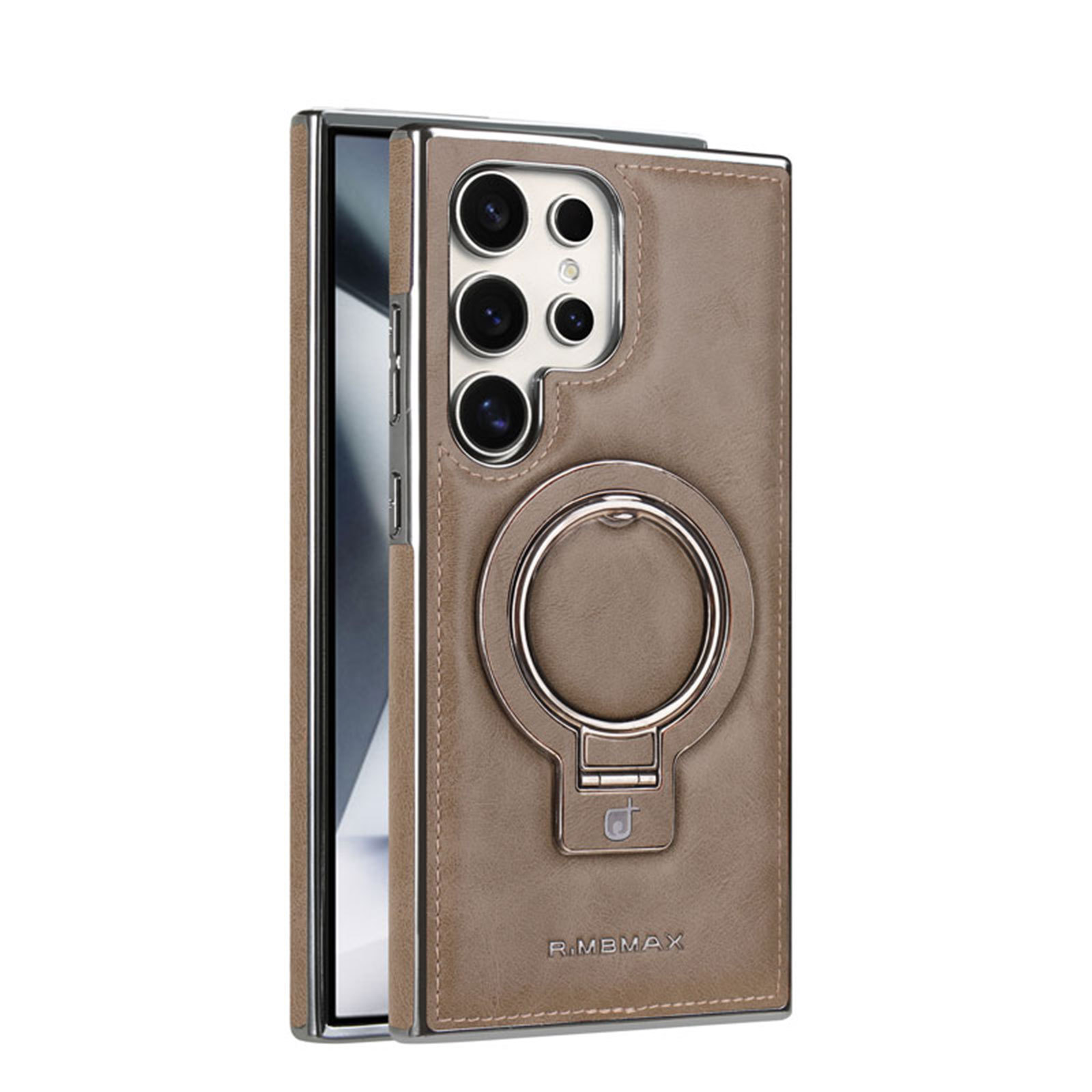 Compatible with Samsung S26/25 Ultra phone case, S24p leather wireless charging ring holder, S23 drop protection case