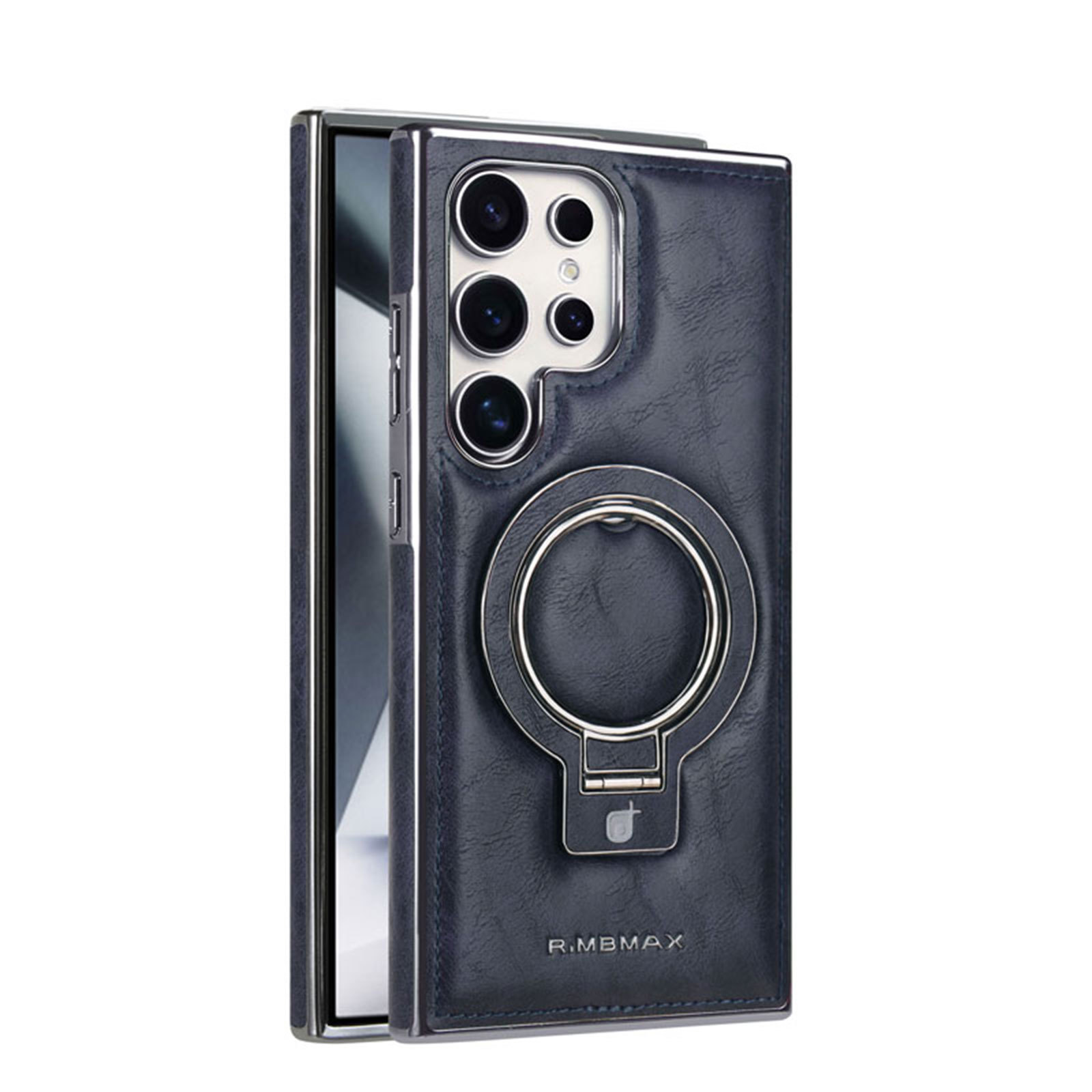Compatible with Samsung S26/25 Ultra phone case, S24p leather wireless charging ring holder, S23 drop protection case