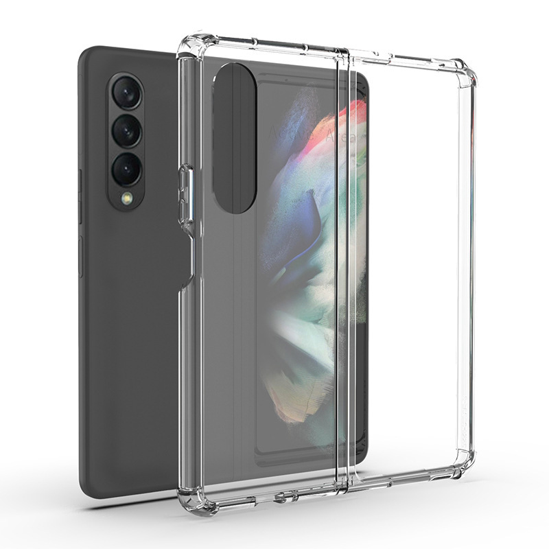Compatible with Samsung Z Fold8/7 phone case, transparent 6/5/4 frosted, airbag 3/2 drop-proof folding protective case W25