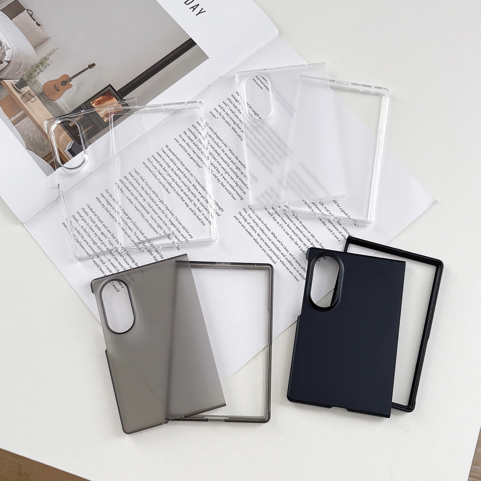 Compatible with Samsung Z Fold8/7 phone case, transparent 6/5/4 frosted, airbag 3/2 drop-proof folding protective case W25