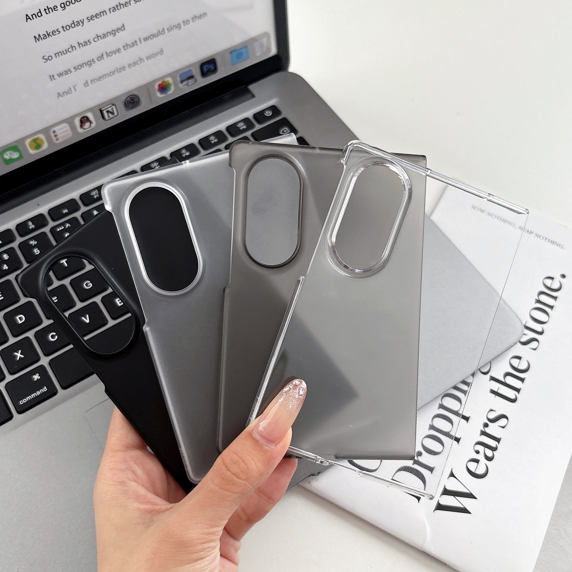 Compatible with Samsung Z Fold8/7 phone case, transparent 6/5/4 frosted, airbag 3/2 drop-proof folding protective case W25
