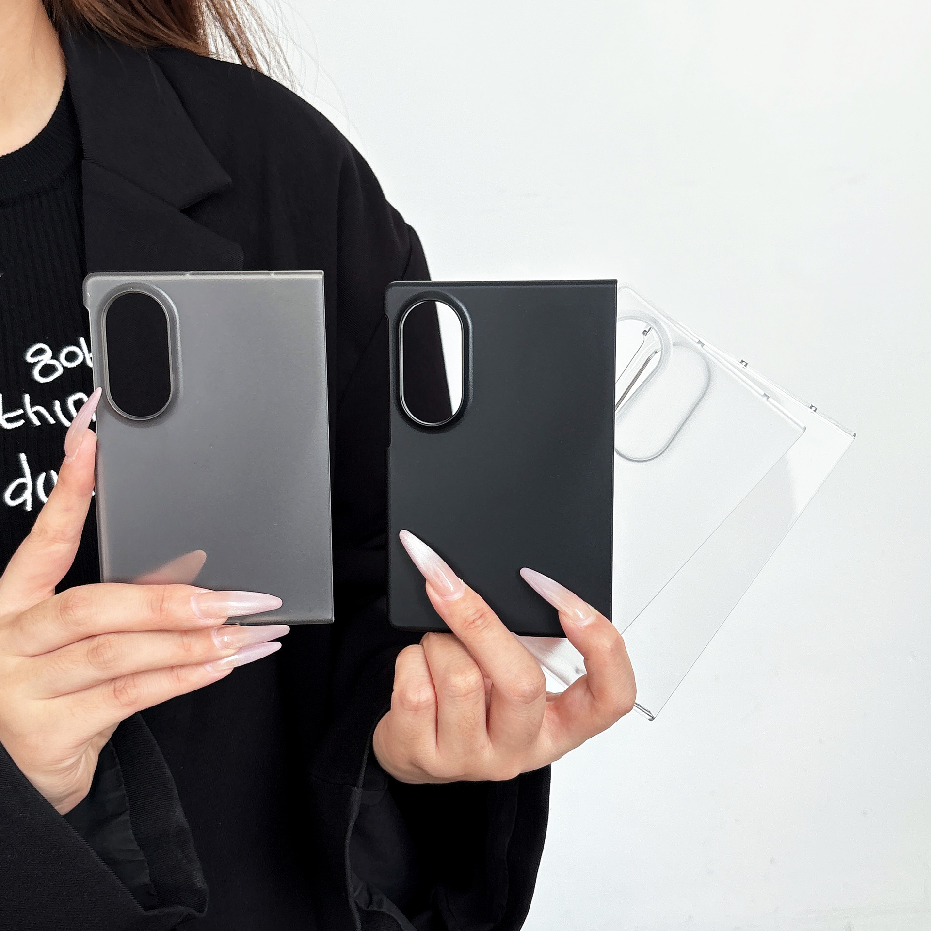 Compatible with Samsung Z Fold8/7 phone case, transparent 6/5/4 frosted, airbag 3/2 drop-proof folding protective case W25