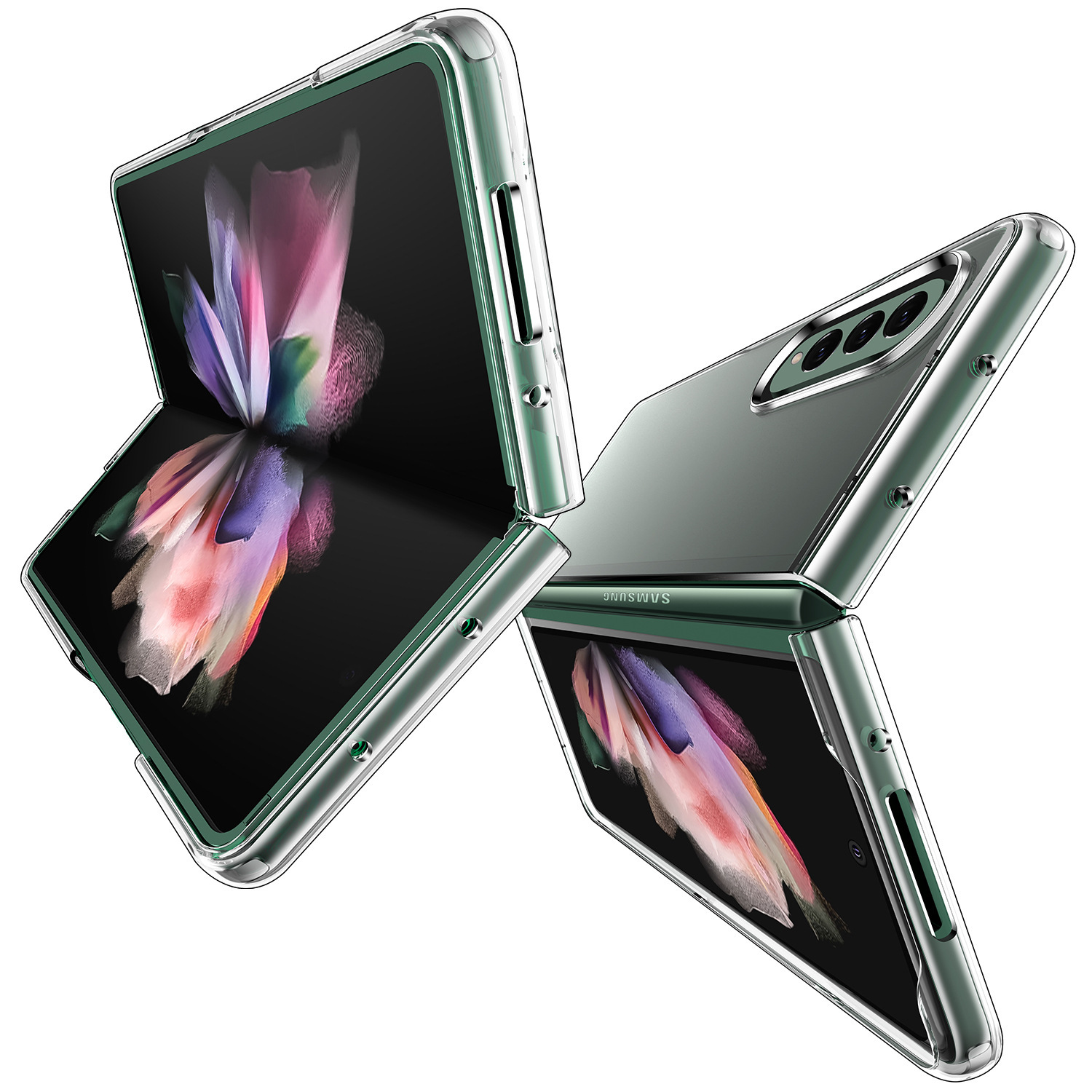 Compatible with Samsung Z Fold8/7 phone case, transparent 6/5/4 frosted, airbag 3/2 drop-proof folding protective case W25