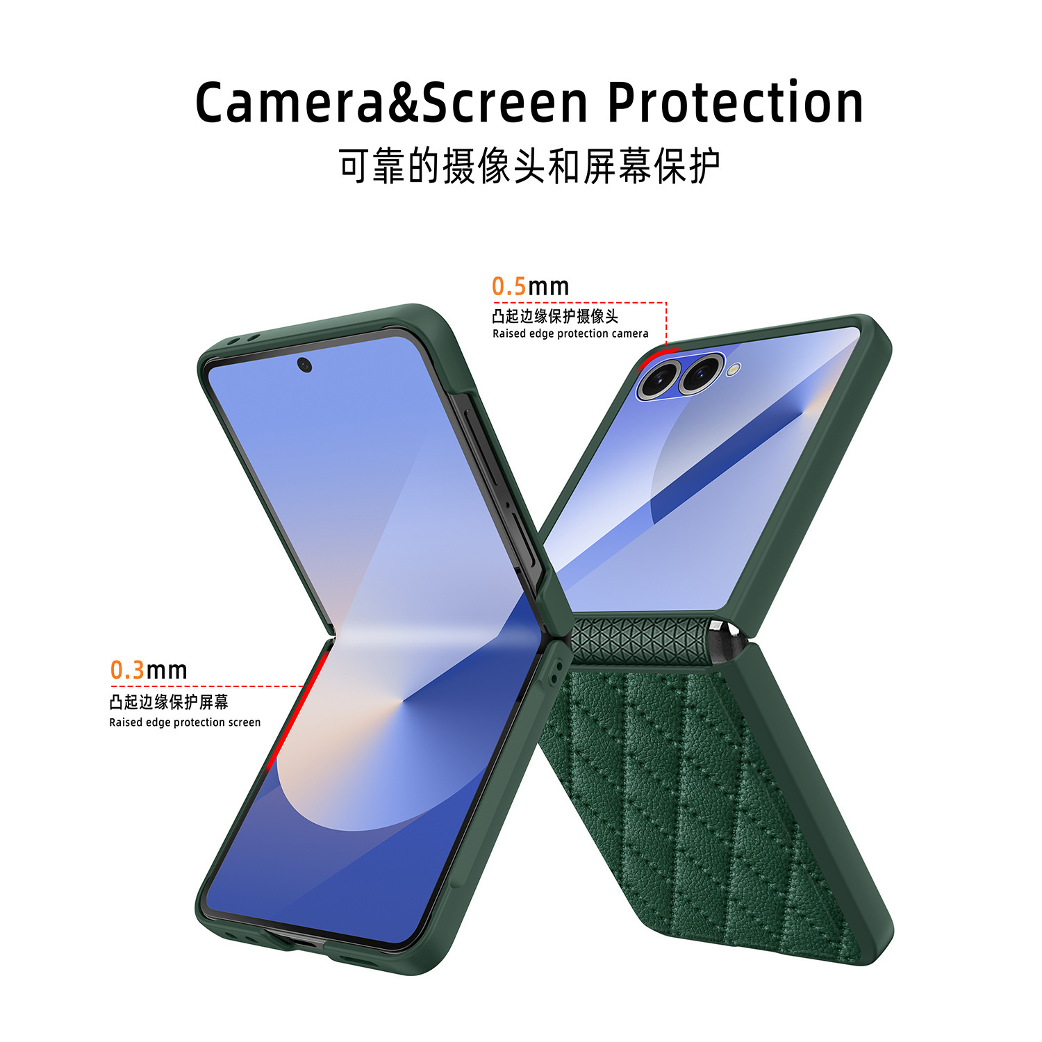 Compatible with Samsung Z Flip 7/6/5 phone case, 4/3 vegan leather, diamond pattern, Chanel-style hinge case, full-coverage protective case.