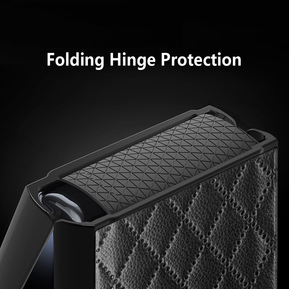 Compatible with Samsung Z Flip 7/6/5 phone case, 4/3 vegan leather, diamond pattern, Chanel-style hinge case, full-coverage protective case.