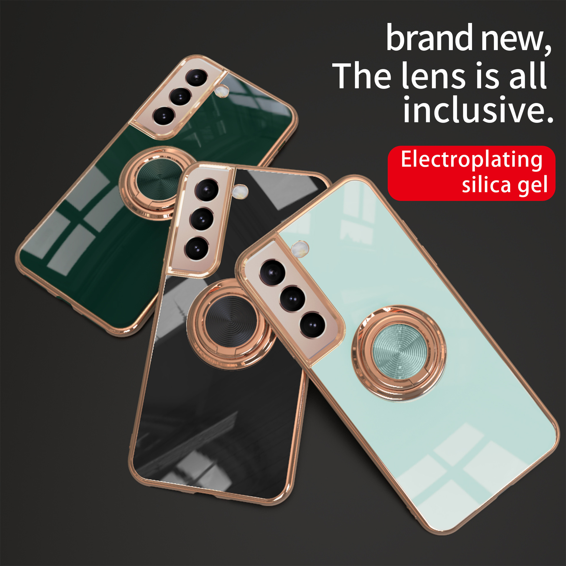 Compatible with Samsung S26/S25 Ultra phone case A16 electroplated ring buckle S24 Plus magnetic car protective case
