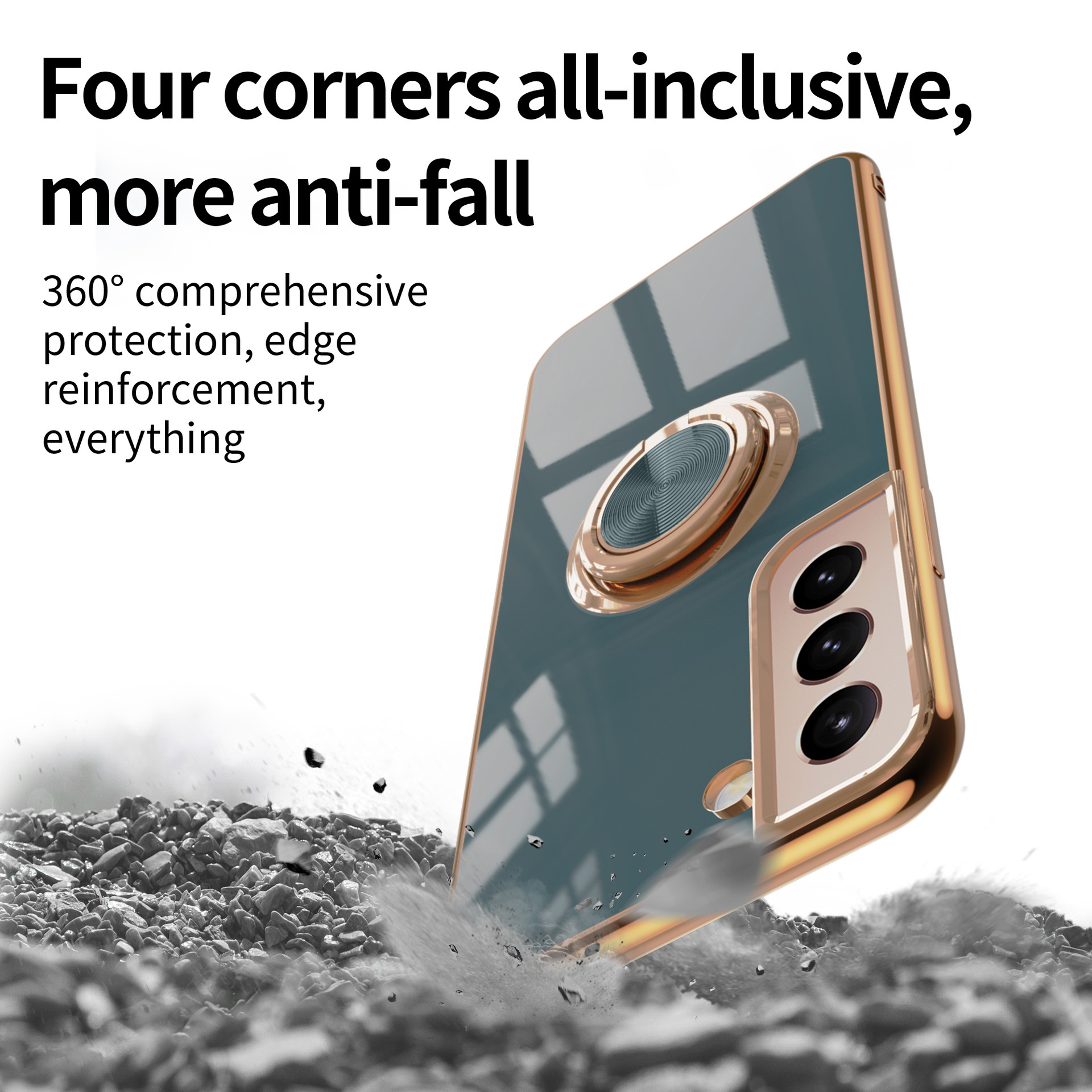 Compatible with Samsung S26/S25 Ultra phone case A16 electroplated ring buckle S24 Plus magnetic car protective case