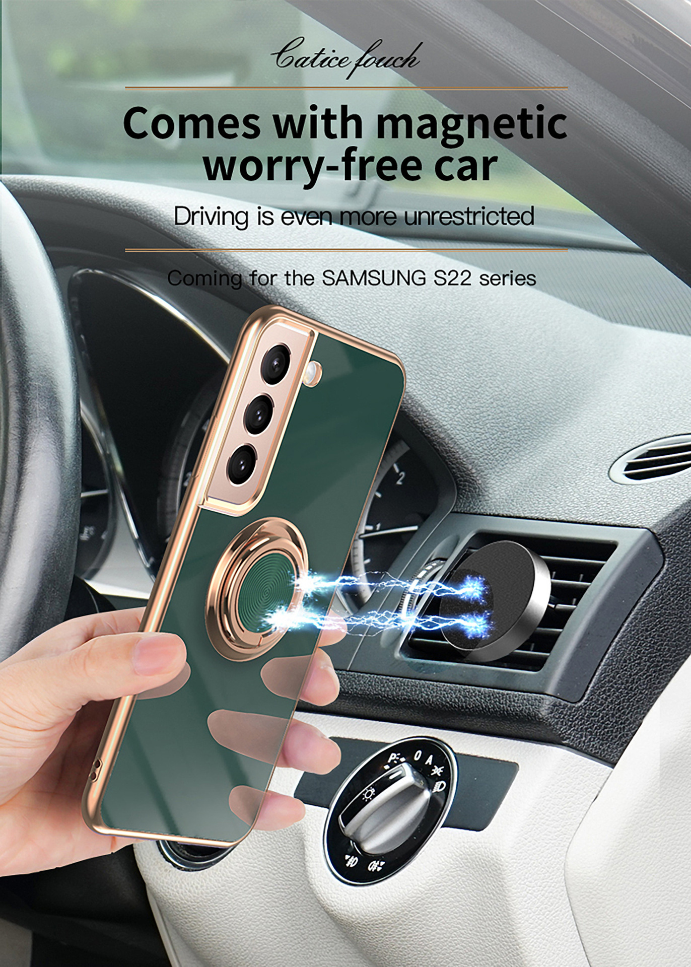 Compatible with Samsung S26/S25 Ultra phone case A16 electroplated ring buckle S24 Plus magnetic car protective case