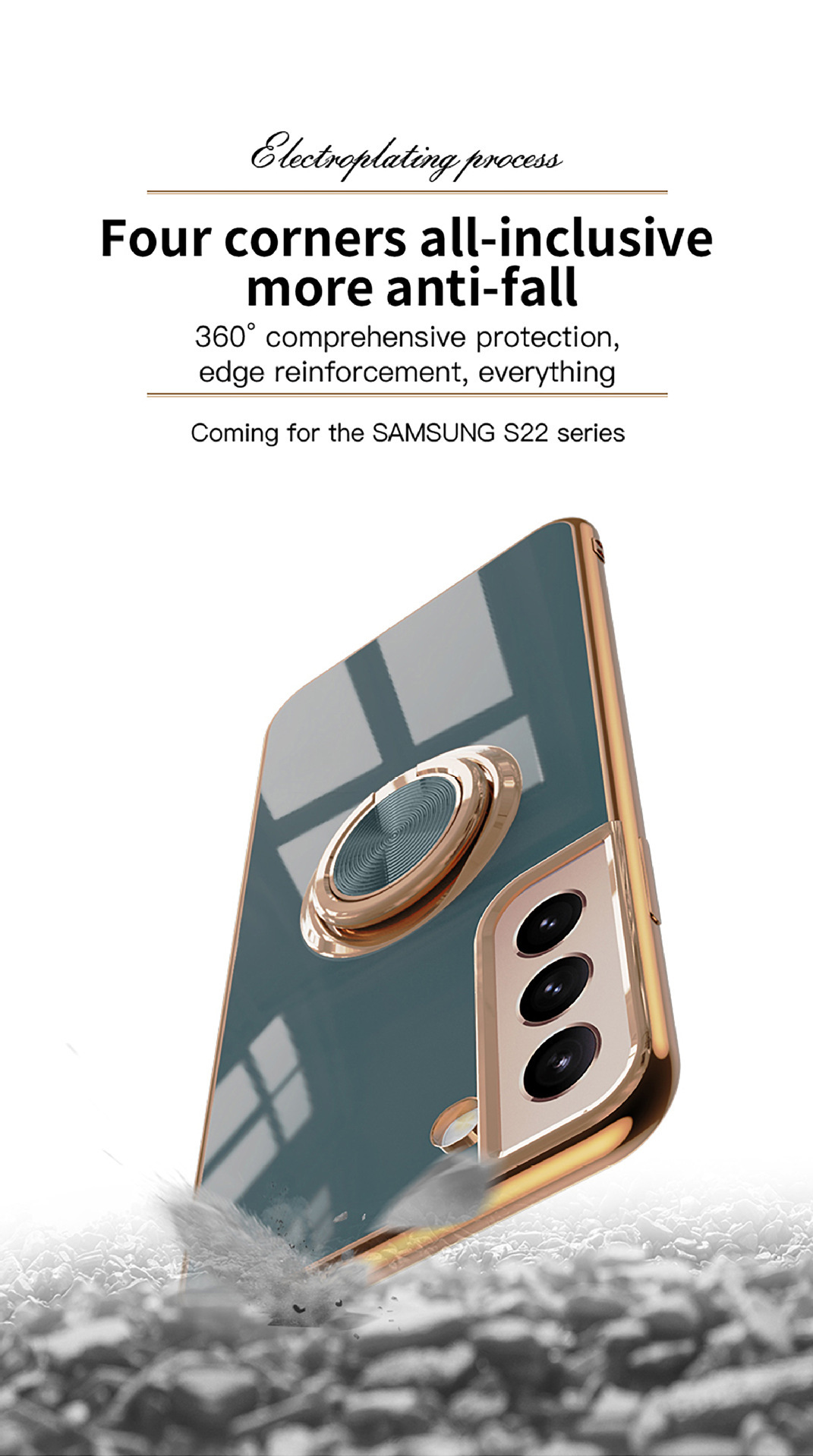 Compatible with Samsung S26/S25 Ultra phone case A16 electroplated ring buckle S24 Plus magnetic car protective case