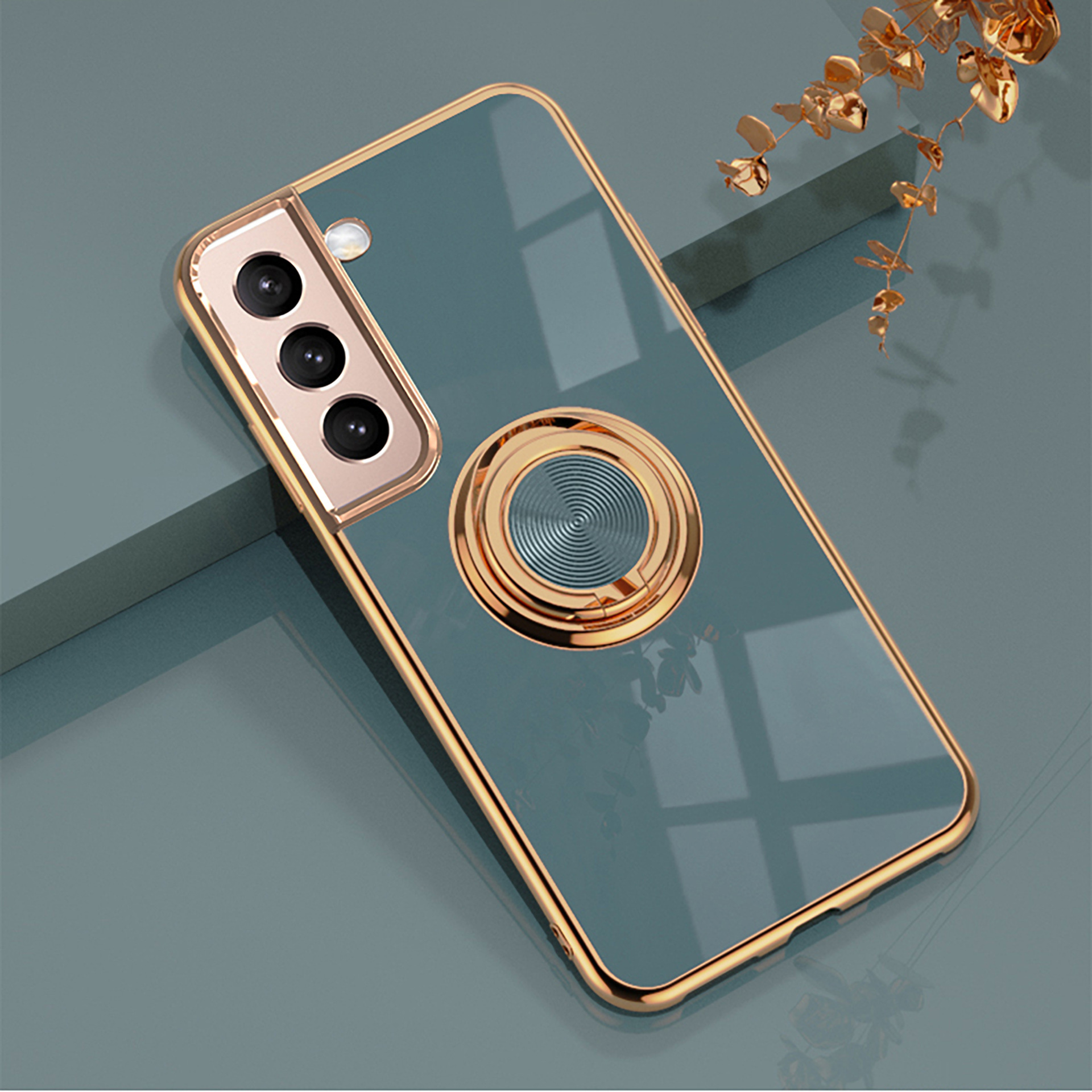 Compatible with Samsung S26/S25 Ultra phone case A16 electroplated ring buckle S24 Plus magnetic car protective case