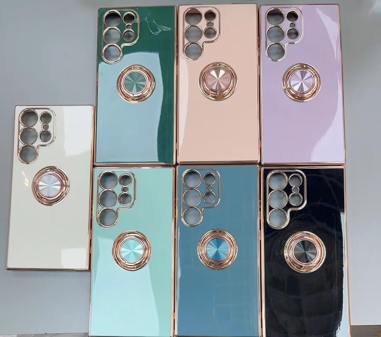 Compatible with Samsung S26/S25 Ultra phone case A16 electroplated ring buckle S24 Plus magnetic car protective case