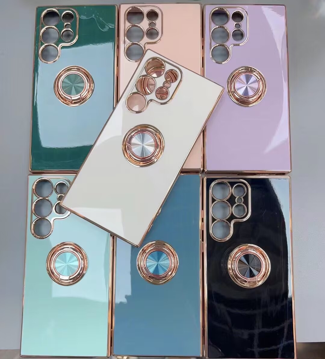 Compatible with Samsung S26/S25 Ultra phone case A16 electroplated ring buckle S24 Plus magnetic car protective case