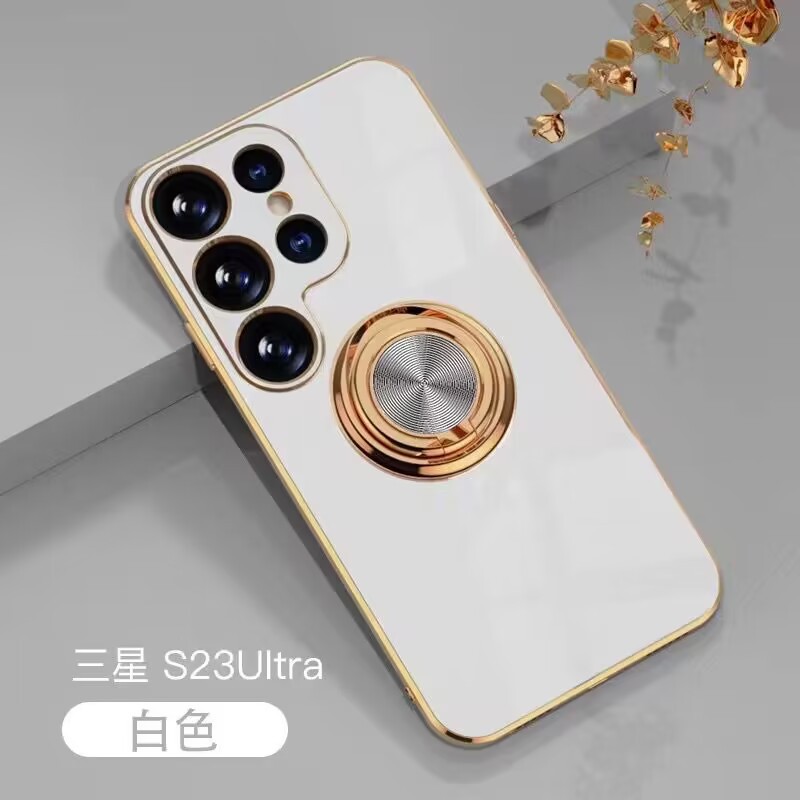 Compatible with Samsung S26/S25 Ultra phone case A16 electroplated ring buckle S24 Plus magnetic car protective case