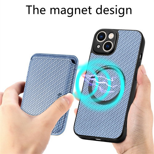 Compatible with Apple iPhone 16 Pro Max, 15/14 Plus magnetic card holder, 13 fiber texture XR shockproof protective case