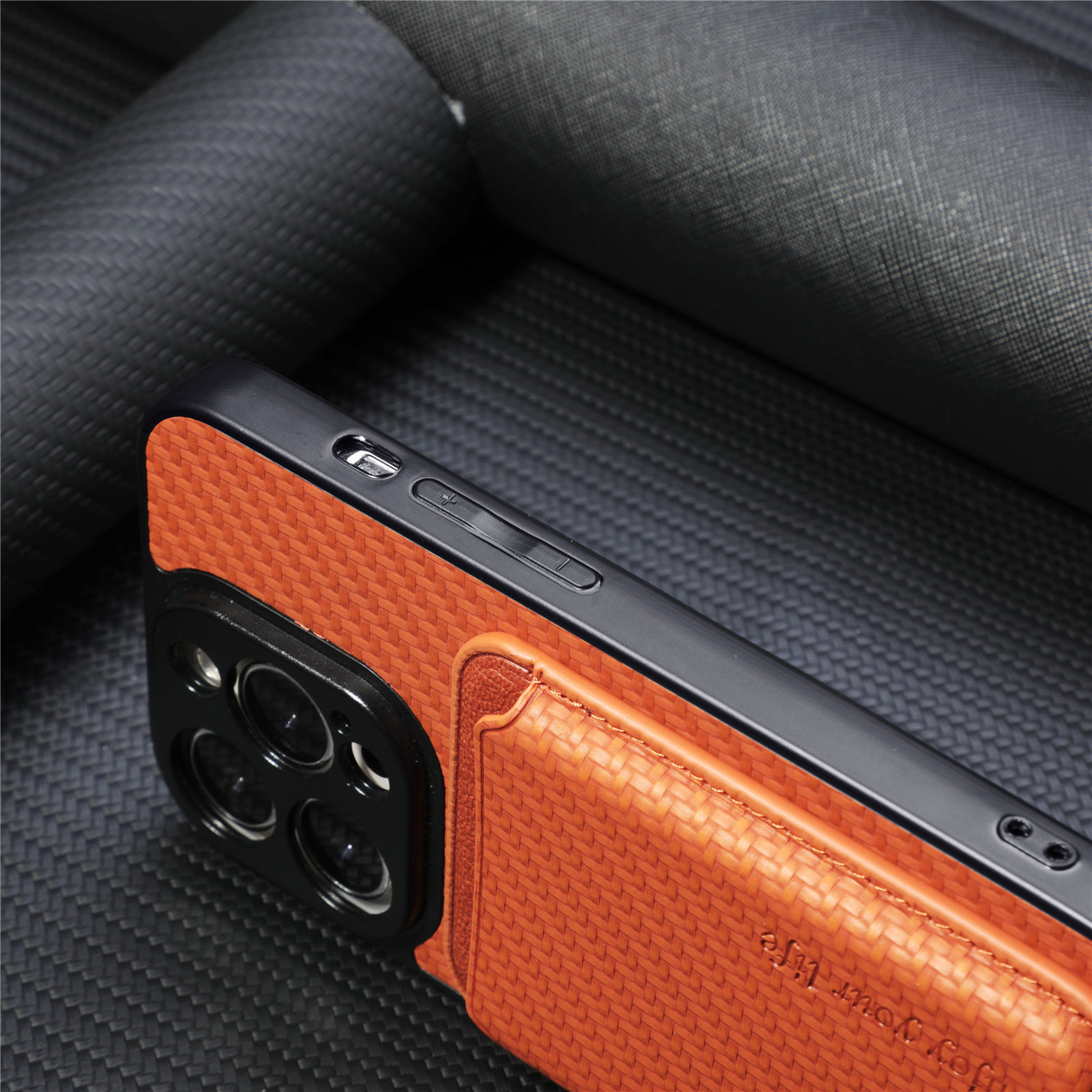 Compatible with Apple iPhone 16 Pro Max, 15/14 Plus magnetic card holder, 13 fiber texture XR shockproof protective case