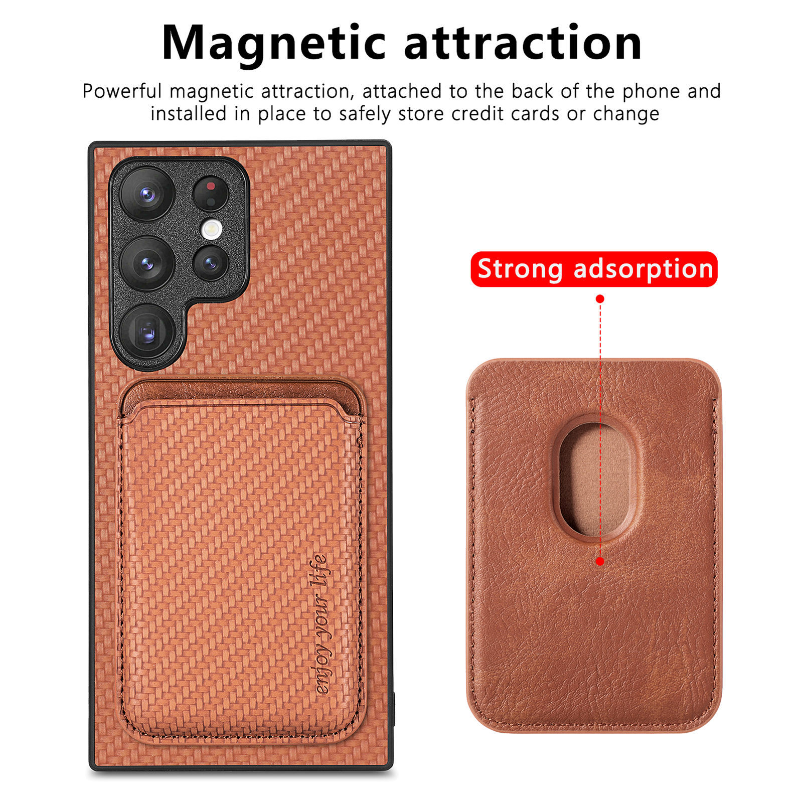 Compatible with Samsung S26 Ultra phone case A56 magnetic card holder S25P fiber texture NOTE20 shockproof protective case