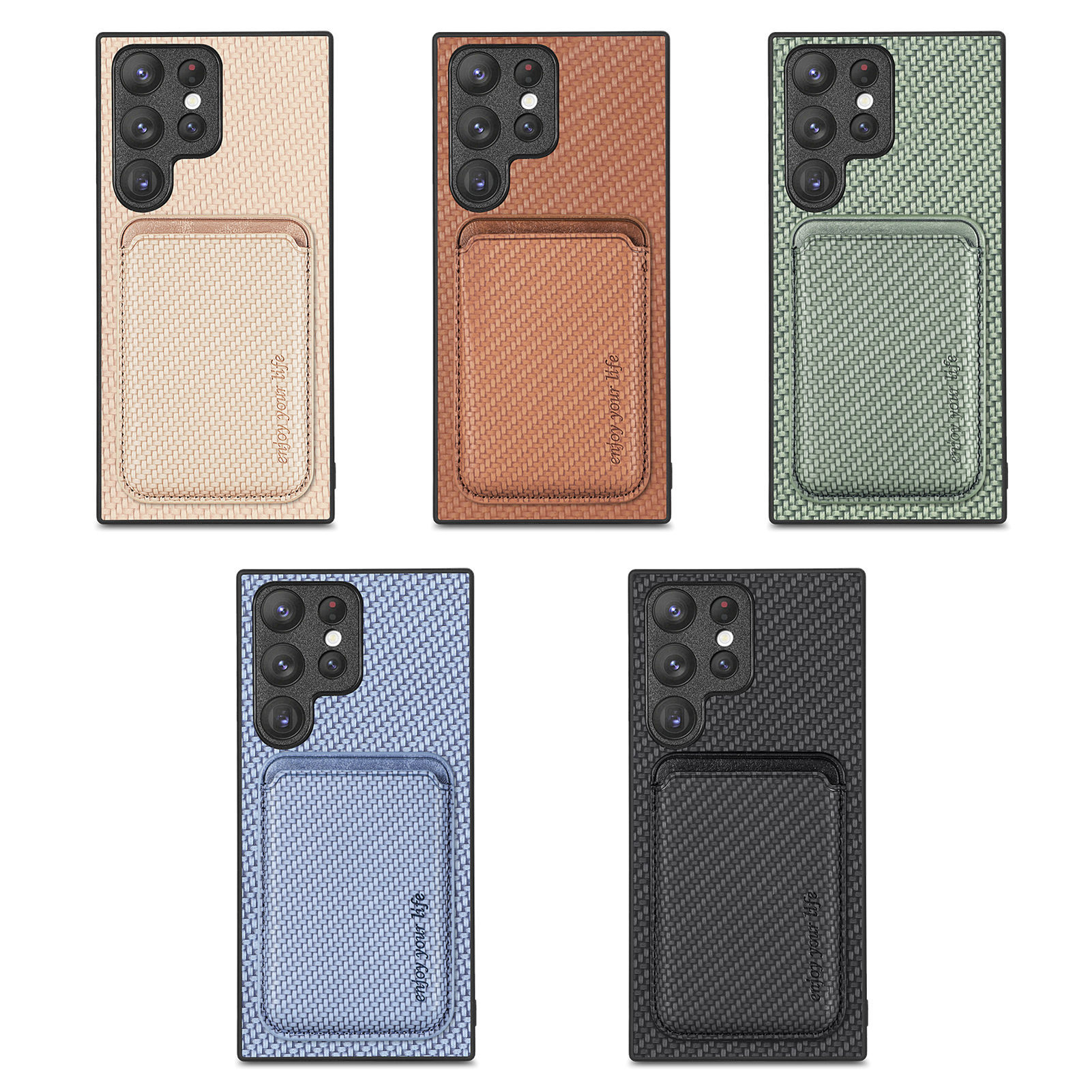 Compatible with Samsung S26 Ultra phone case A56 magnetic card holder S25P fiber texture NOTE20 shockproof protective case