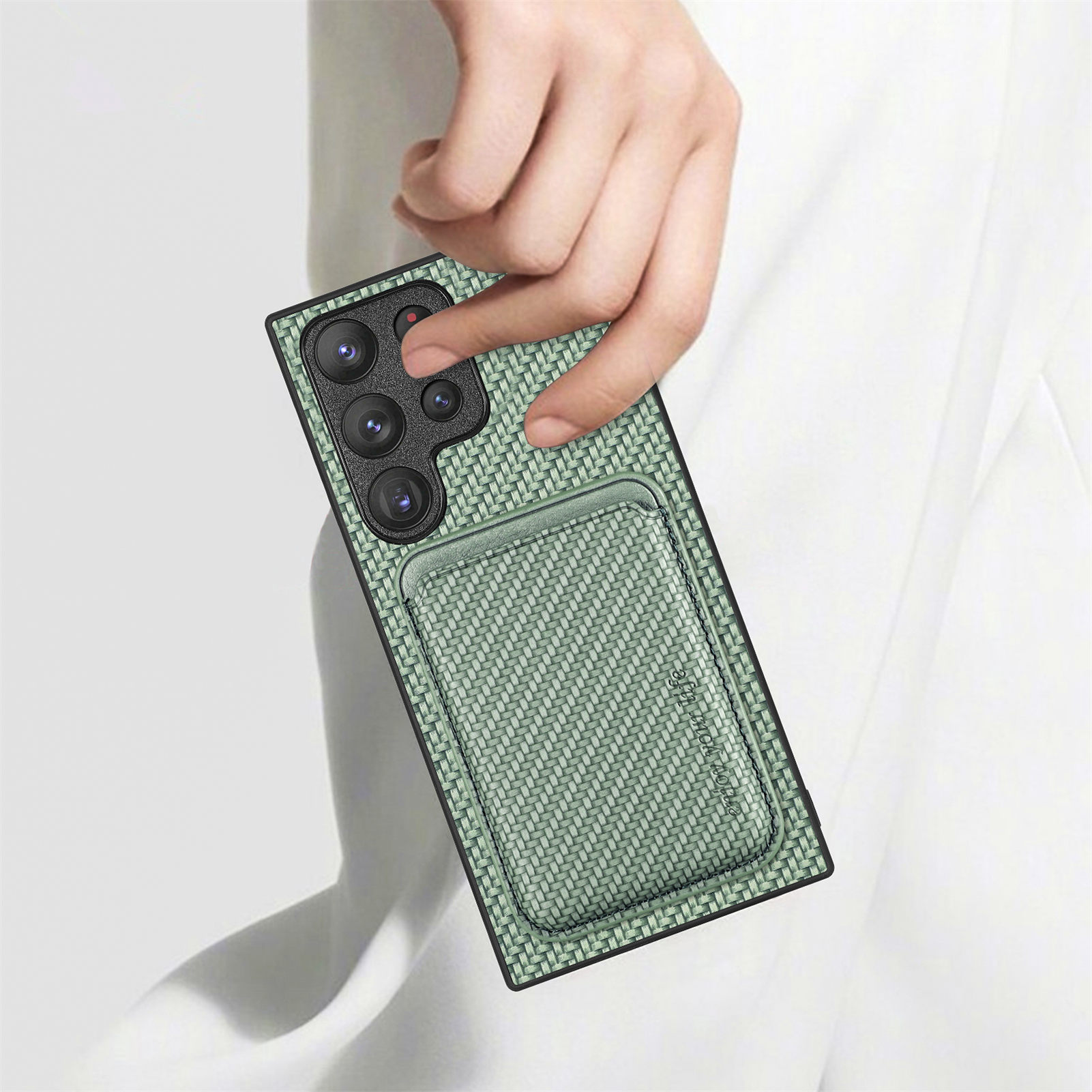 Compatible with Samsung S26 Ultra phone case A56 magnetic card holder S25P fiber texture NOTE20 shockproof protective case
