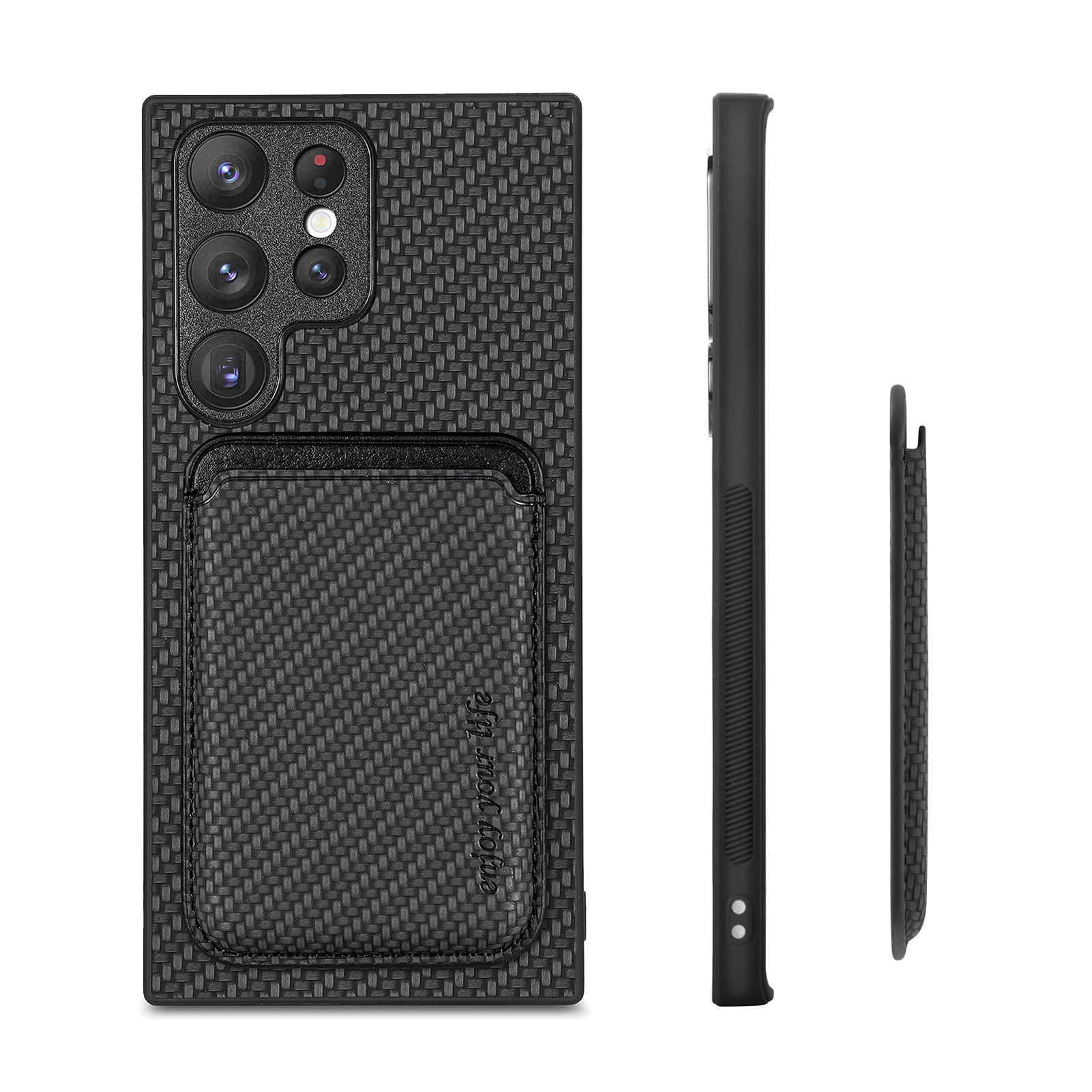 Compatible with Samsung S26 Ultra phone case A56 magnetic card holder S25P fiber texture NOTE20 shockproof protective case