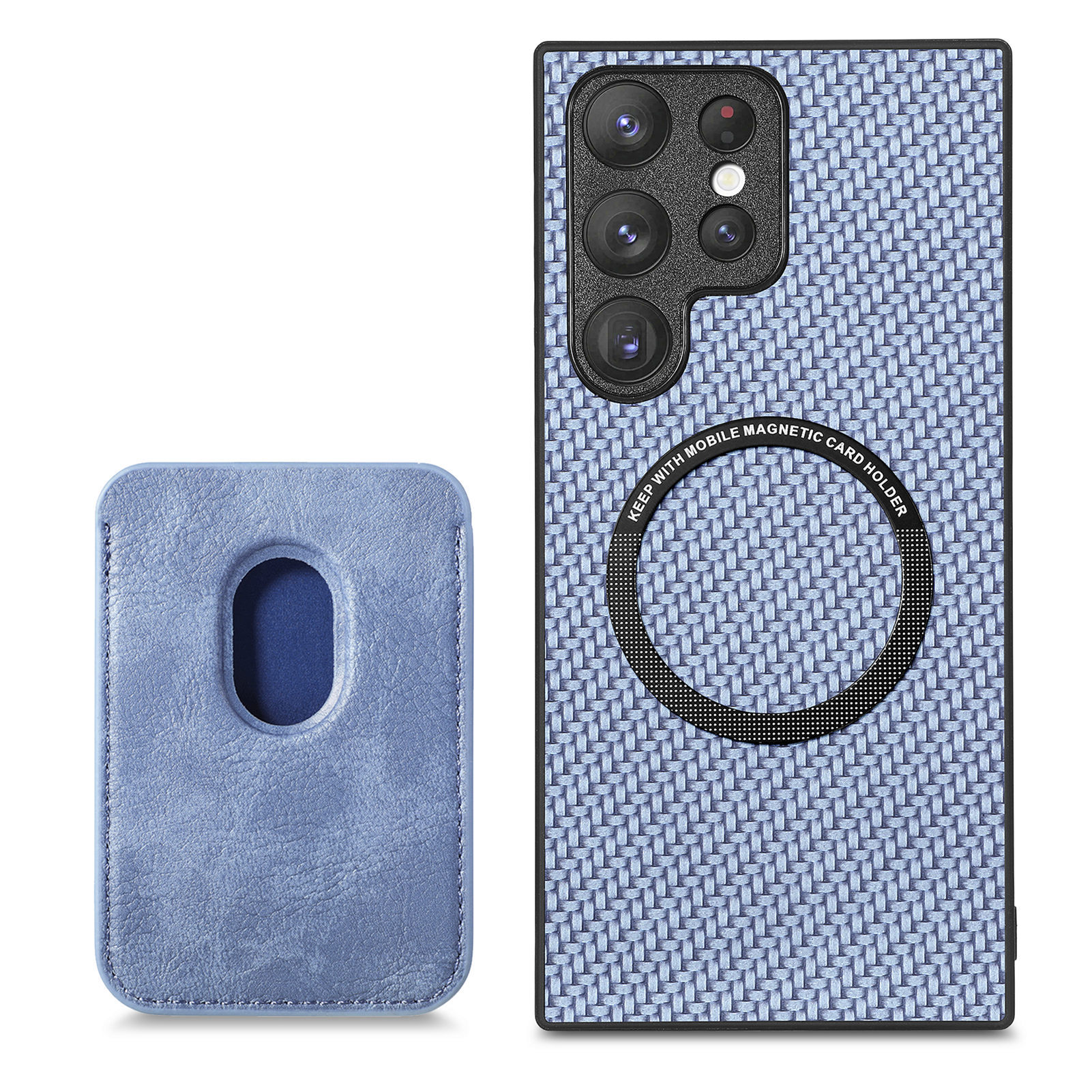Compatible with Samsung S26 Ultra phone case A56 magnetic card holder S25P fiber texture NOTE20 shockproof protective case