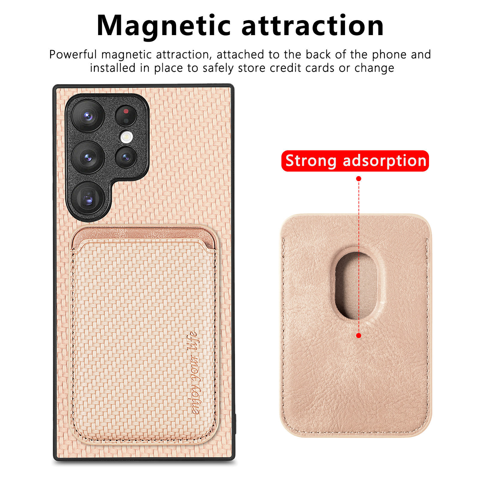 Compatible with Samsung S26 Ultra phone case A56 magnetic card holder S25P fiber texture NOTE20 shockproof protective case