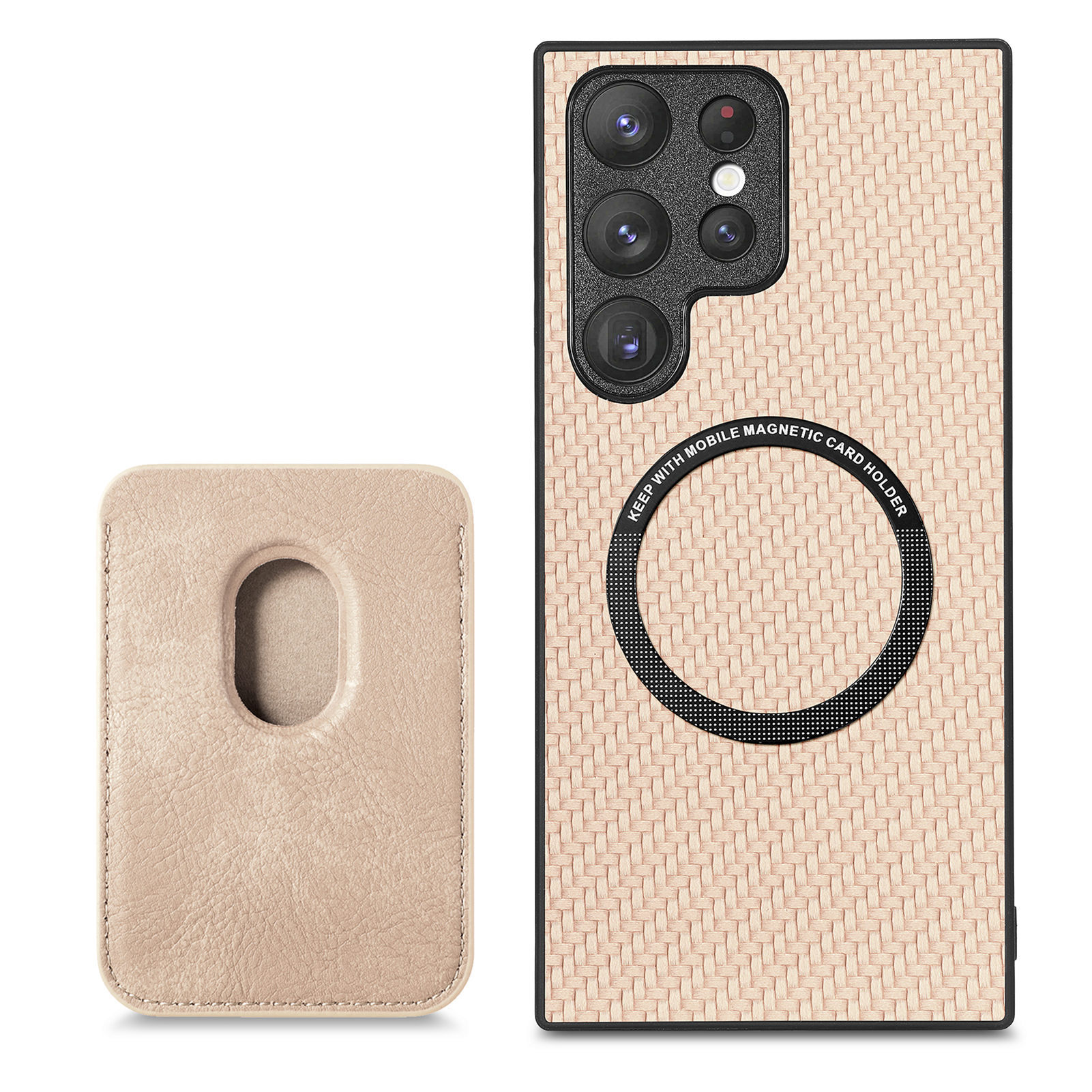Compatible with Samsung S26 Ultra phone case A56 magnetic card holder S25P fiber texture NOTE20 shockproof protective case