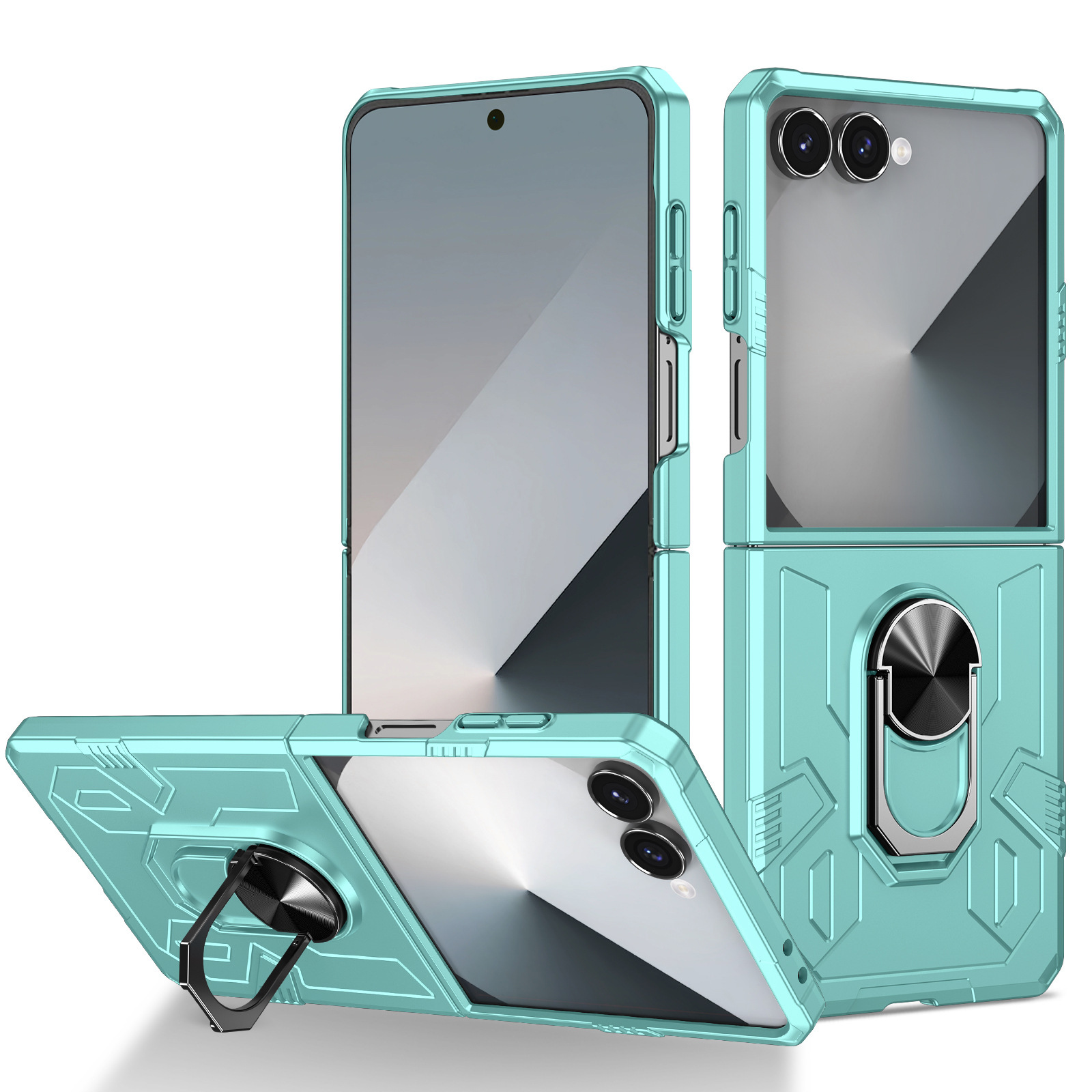 Compatible with Samsung Z Flip 7/6 phone case 5/4/3 magnetic rotating ring holder ultra-thin drop-proof protective case