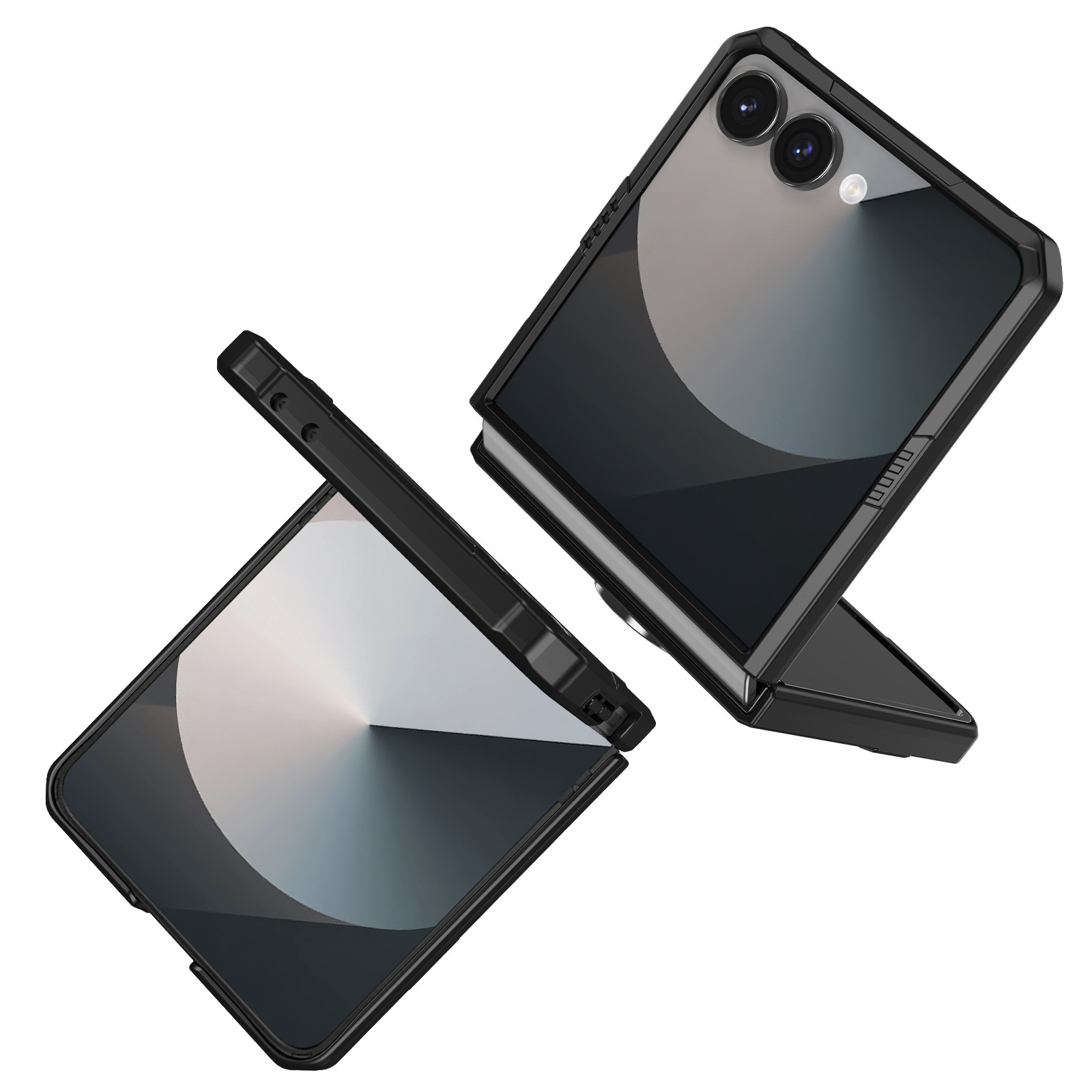 Compatible with Samsung Z Flip 7/6 phone case 5/4/3 magnetic rotating ring holder ultra-thin drop-proof protective case