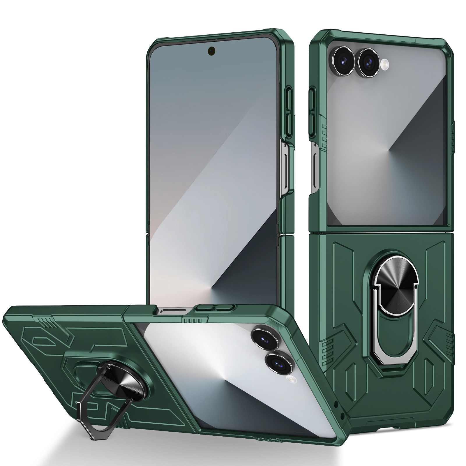 Compatible with Samsung Z Flip 7/6 phone case 5/4/3 magnetic rotating ring holder ultra-thin drop-proof protective case