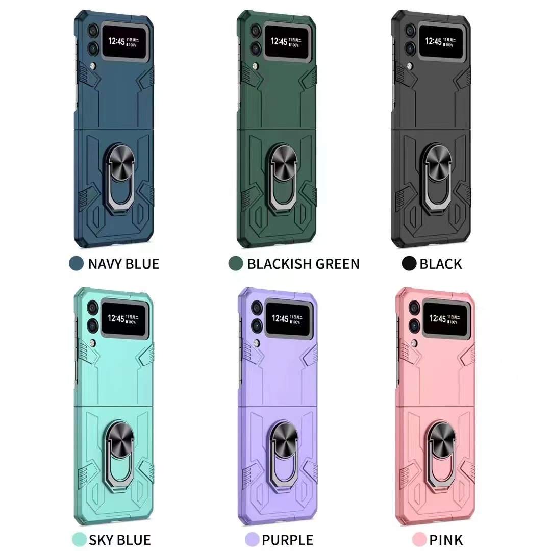 Compatible with Samsung Z Flip 7/6 phone case 5/4/3 magnetic rotating ring holder ultra-thin drop-proof protective case