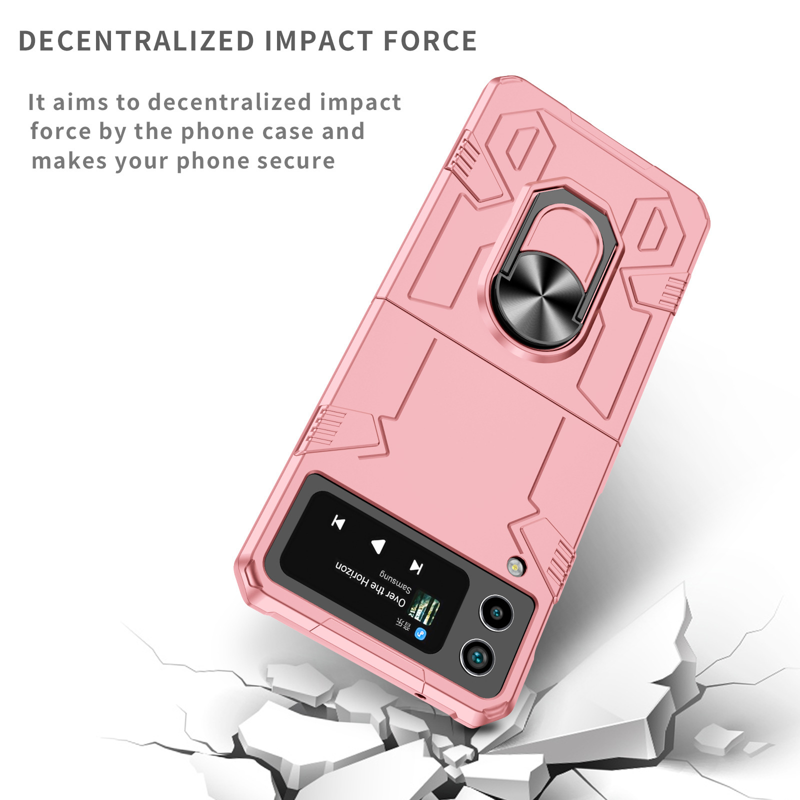 Compatible with Samsung Z Flip 7/6 phone case 5/4/3 magnetic rotating ring holder ultra-thin drop-proof protective case