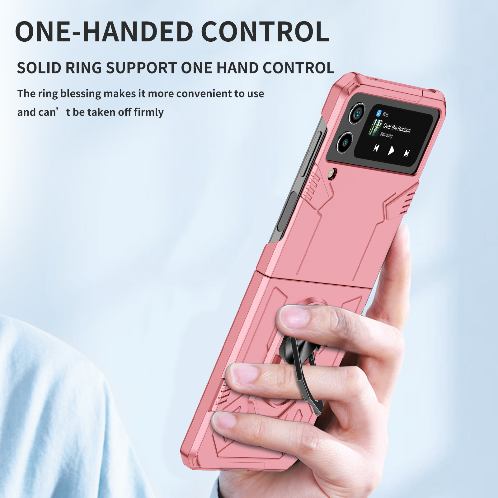Compatible with Samsung Z Flip 7/6 phone case 5/4/3 magnetic rotating ring holder ultra-thin drop-proof protective case