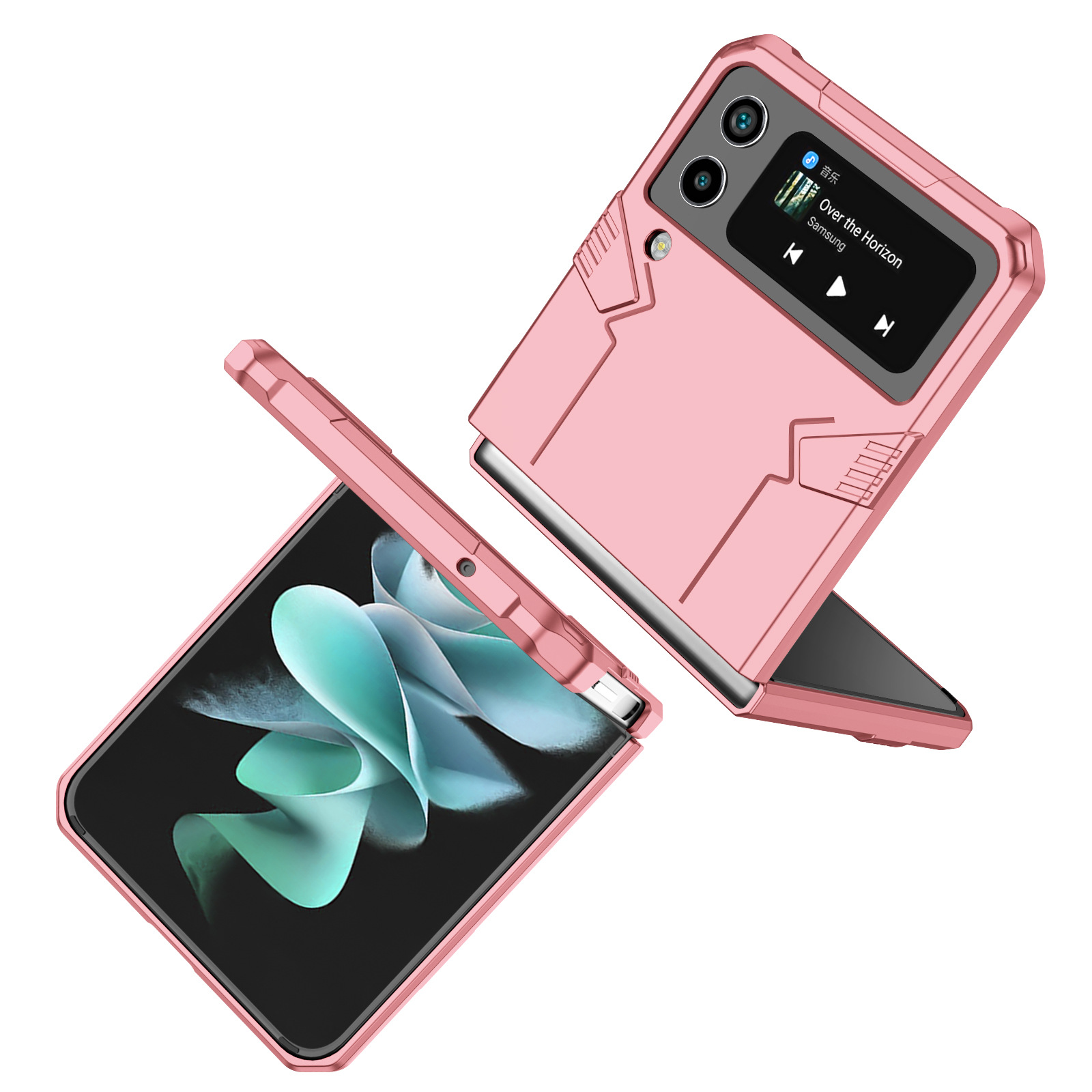 Compatible with Samsung Z Flip 7/6 phone case 5/4/3 magnetic rotating ring holder ultra-thin drop-proof protective case