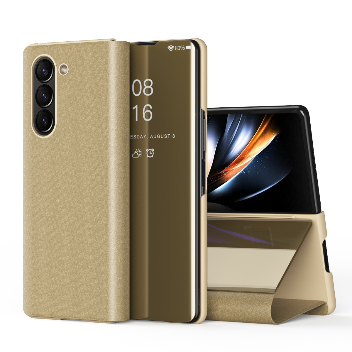 TriFold mirror flip case for Samsung Z Fold 8/7, 6/5/4/3 full-coverage protective case