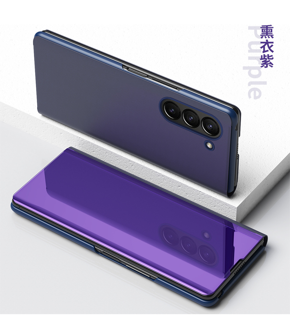 TriFold mirror flip case for Samsung Z Fold 8/7, 6/5/4/3 full-coverage protective case