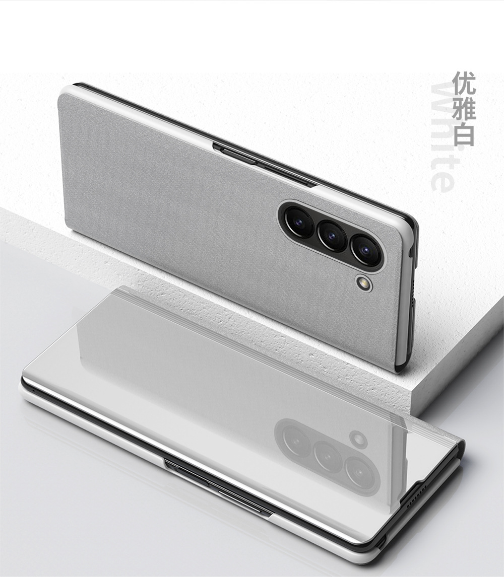 TriFold mirror flip case for Samsung Z Fold 8/7, 6/5/4/3 full-coverage protective case