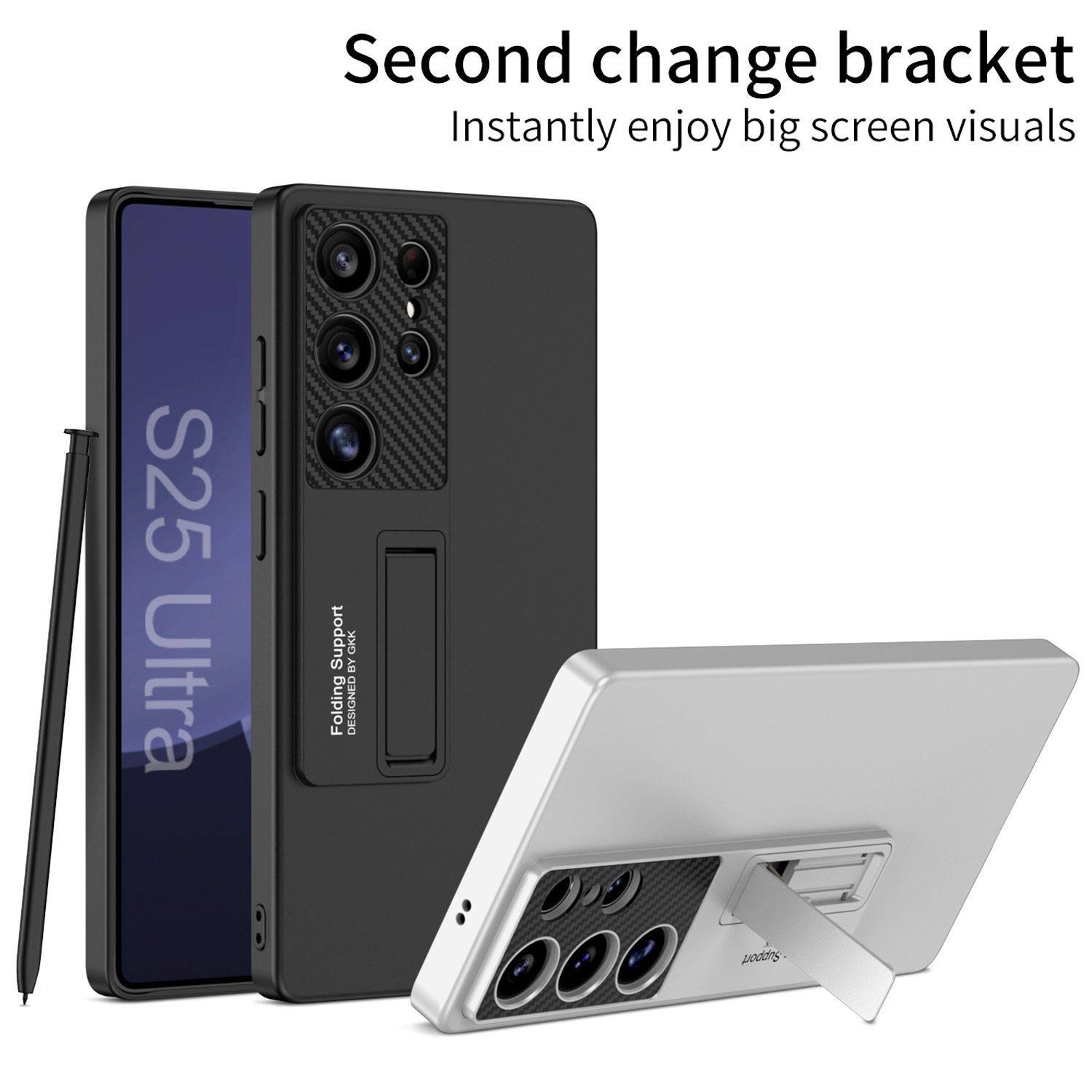 Compatible with Samsung S26/S25 Ultra phone case, S24U ultra-thin stand, 23/22U full-coverage drop-proof protective case