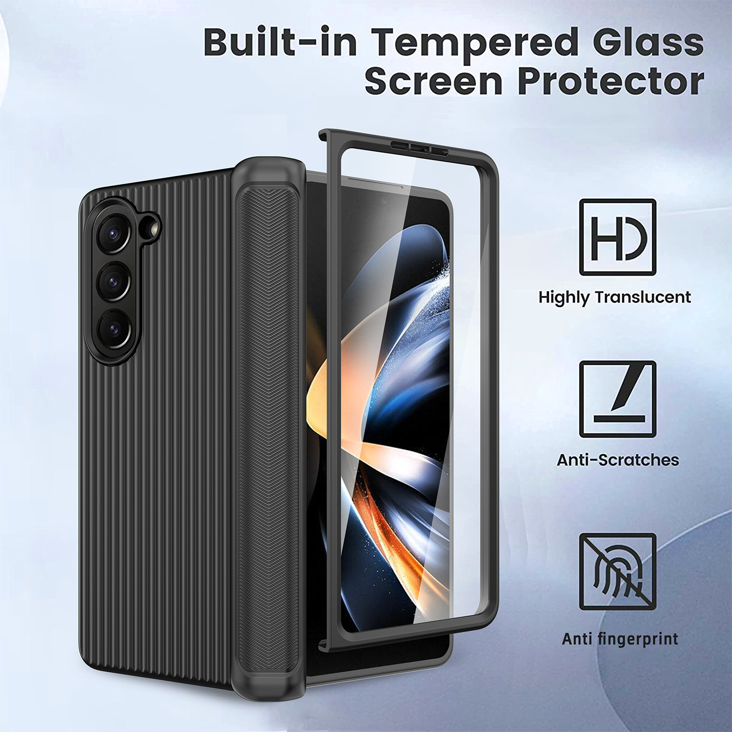 Compatible with Samsung Z Fold6/5/4/3 phone case, hinge, luggage case, full-coverage shockproof protective case, cross-border e-commerce.