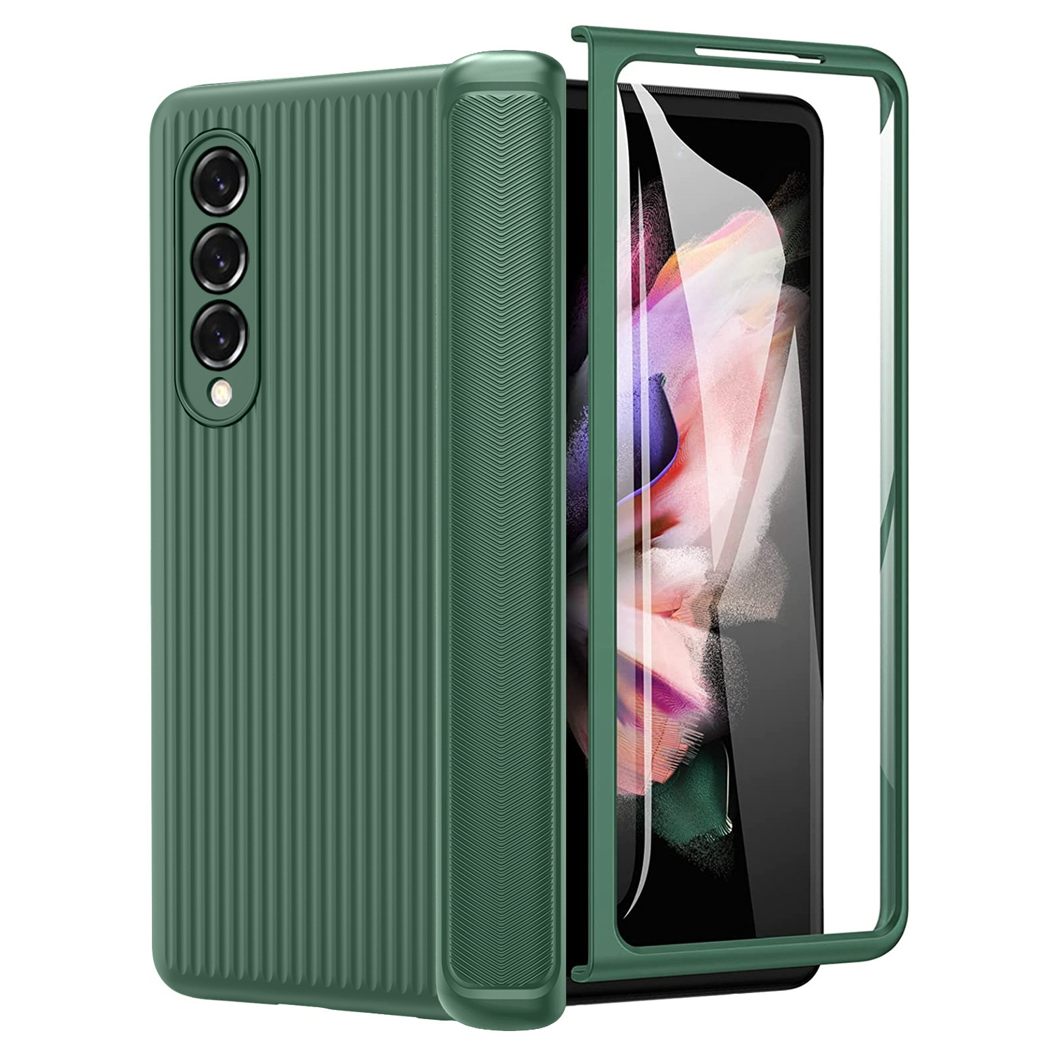 Compatible with Samsung Z Fold6/5/4/3 phone case, hinge, luggage case, full-coverage shockproof protective case, cross-border e-commerce.