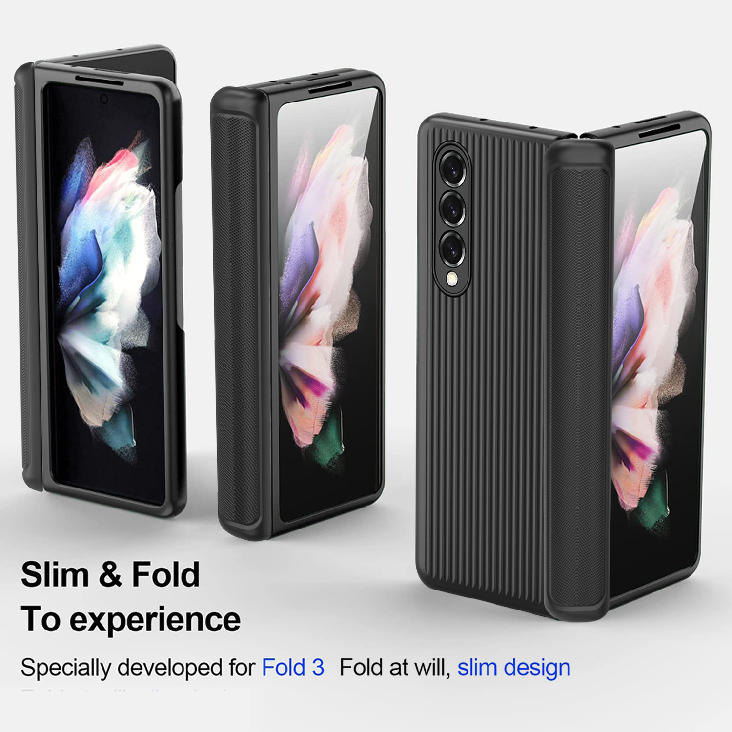 Compatible with Samsung Z Fold6/5/4/3 phone case, hinge, luggage case, full-coverage shockproof protective case, cross-border e-commerce.