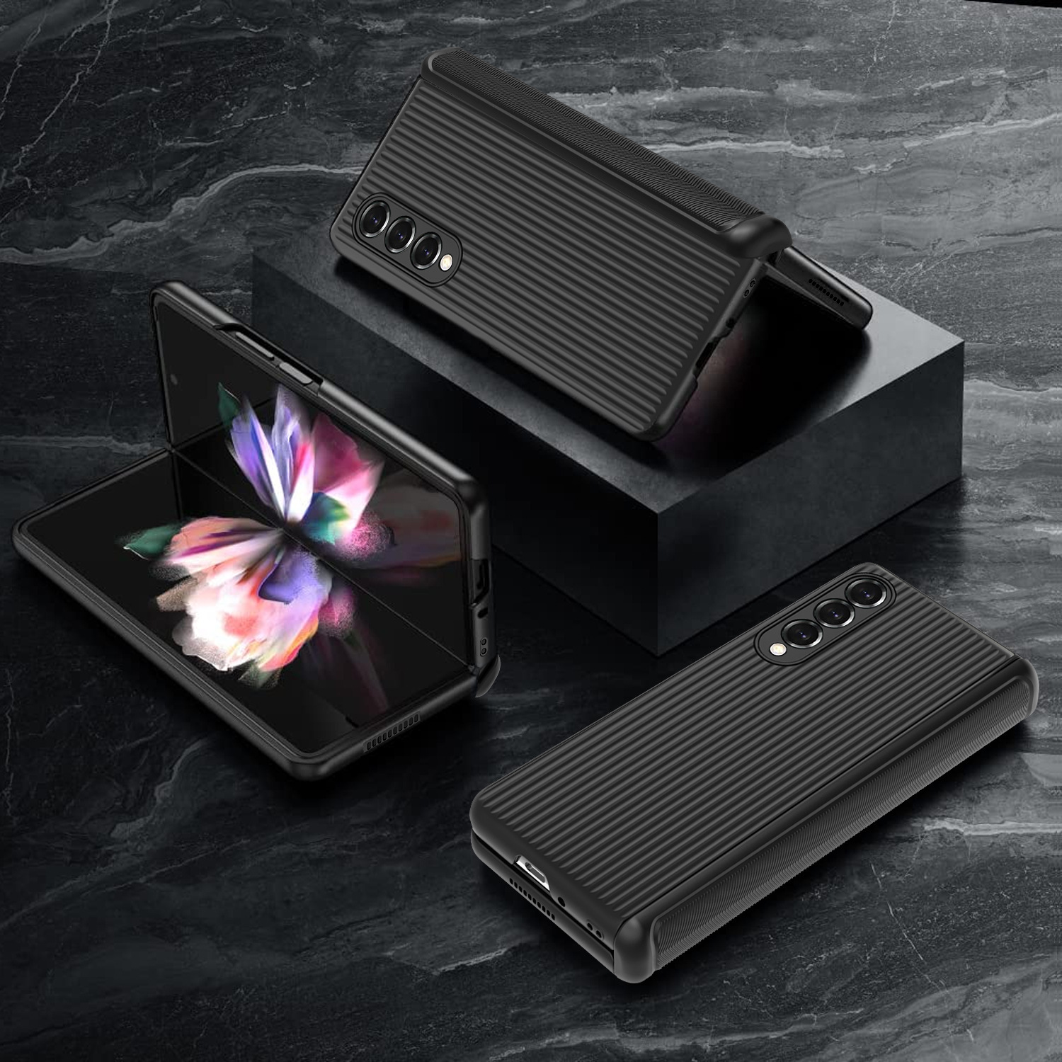 Compatible with Samsung Z Fold6/5/4/3 phone case, hinge, luggage case, full-coverage shockproof protective case, cross-border e-commerce.