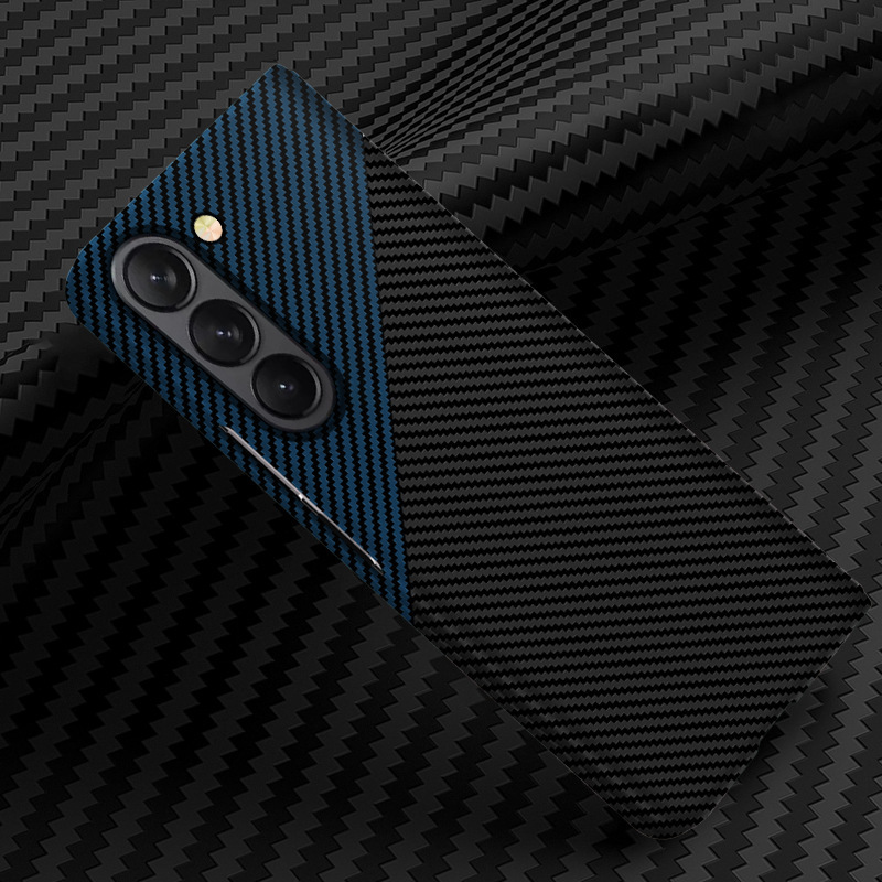 Compatible with Samsung Z Fold8/7 phone case, 6/5 folding screen, W25 carbon fiber texture color blocking 4/3 ultra-thin protective case