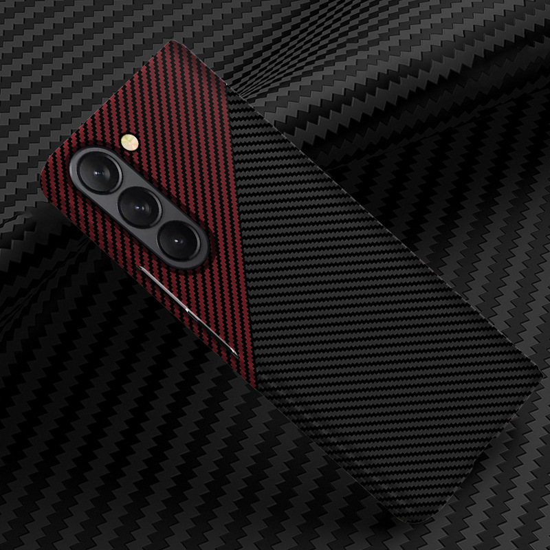 Compatible with Samsung Z Fold8/7 phone case, 6/5 folding screen, W25 carbon fiber texture color blocking 4/3 ultra-thin protective case