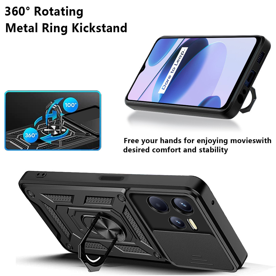 Compatible with OPPO Realme C85 phone case, Reno 15 Pro, Smooth Armor Sliding Window C83 car mount X9 hard case